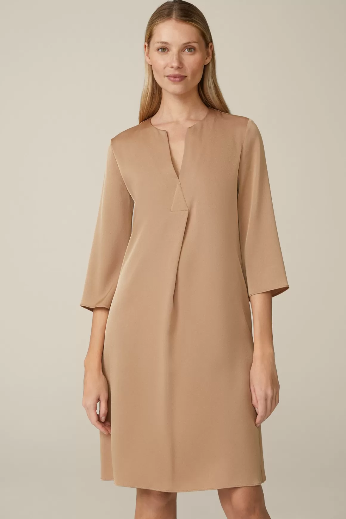 A-Line Crepe Dress In Camel<Windsor Best Sale