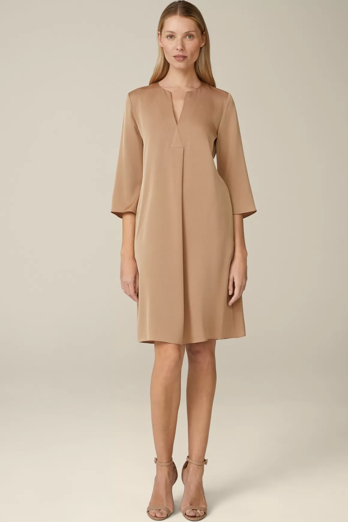 A-Line Crepe Dress In Camel<Windsor Best Sale