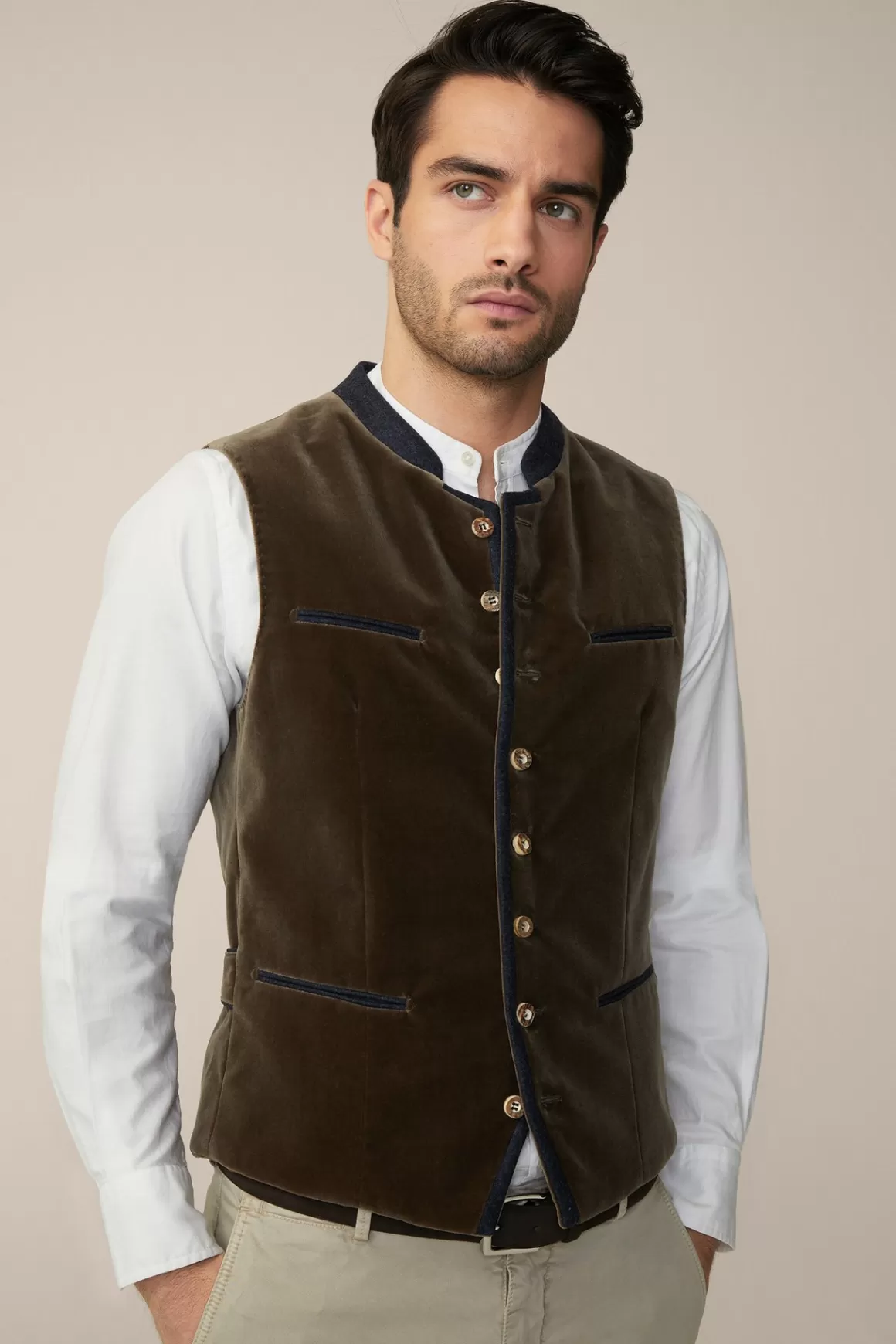 Au Traditional Dress Waistcoat In Brown/Blue<Windsor Store