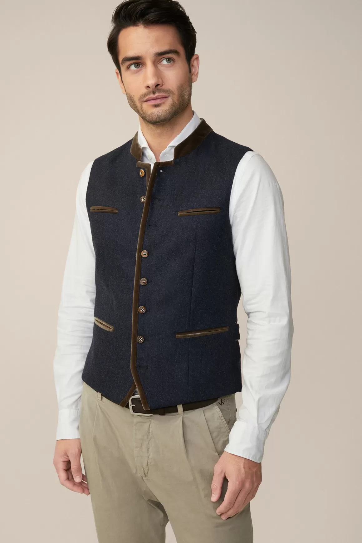 Au Traditional Dress Waistcoat In Dark Blue/Brown<Windsor Hot