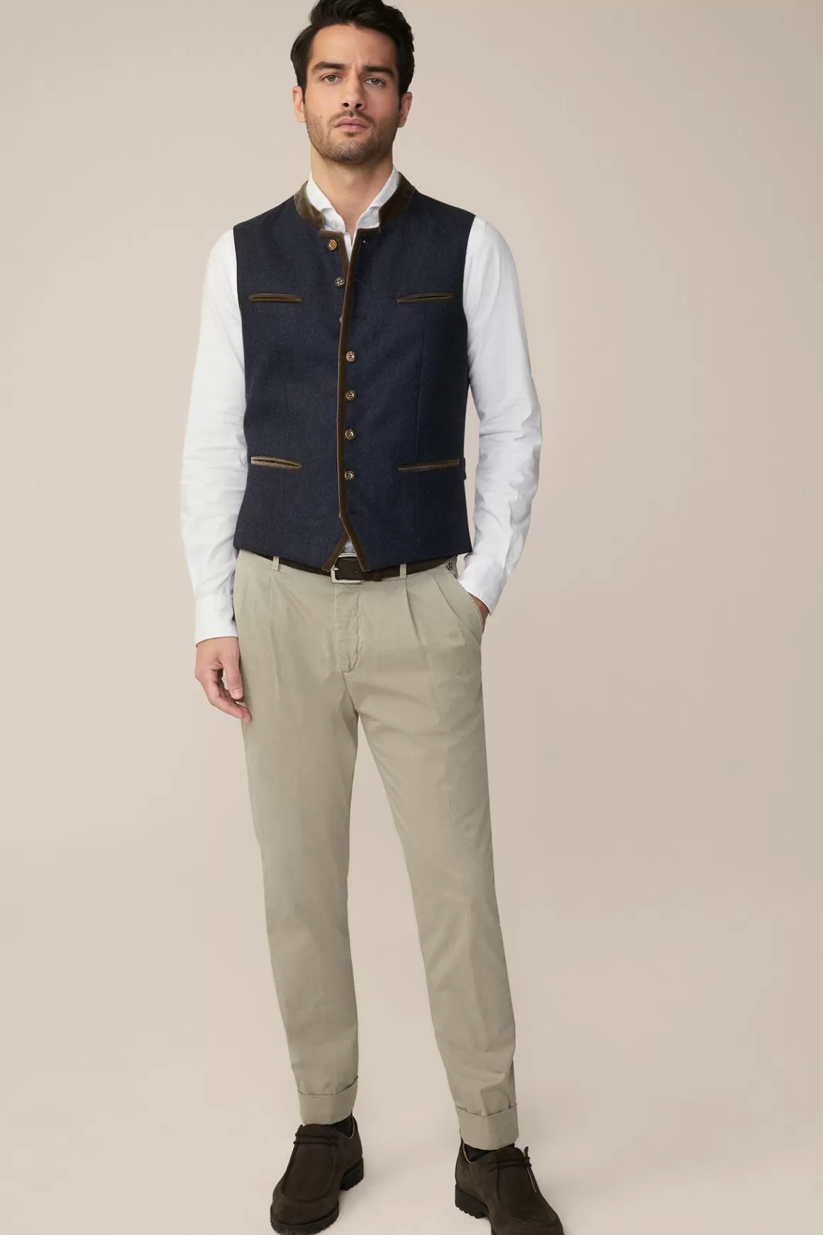 Au Traditional Dress Waistcoat In Dark Blue/Brown<Windsor Hot