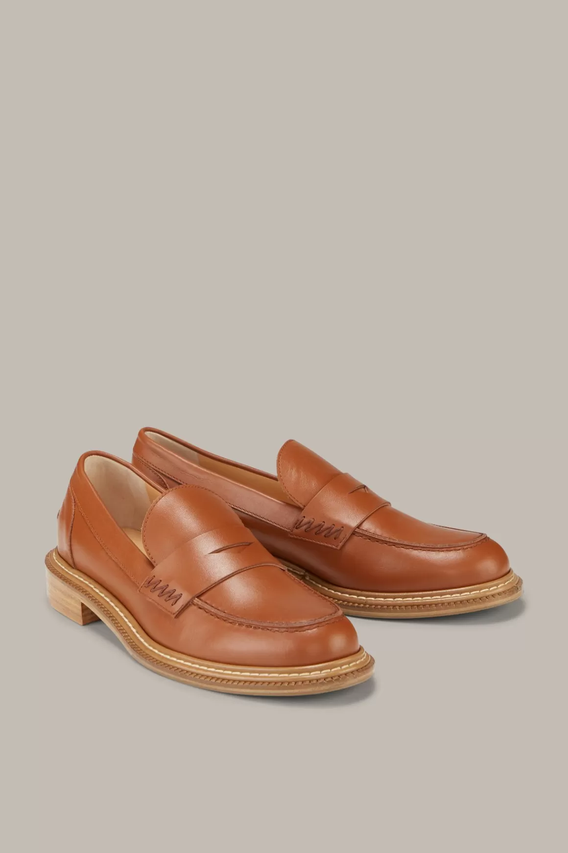 Calf Nappa Leather Loafers By Unutzer In Cognac<Windsor Cheap