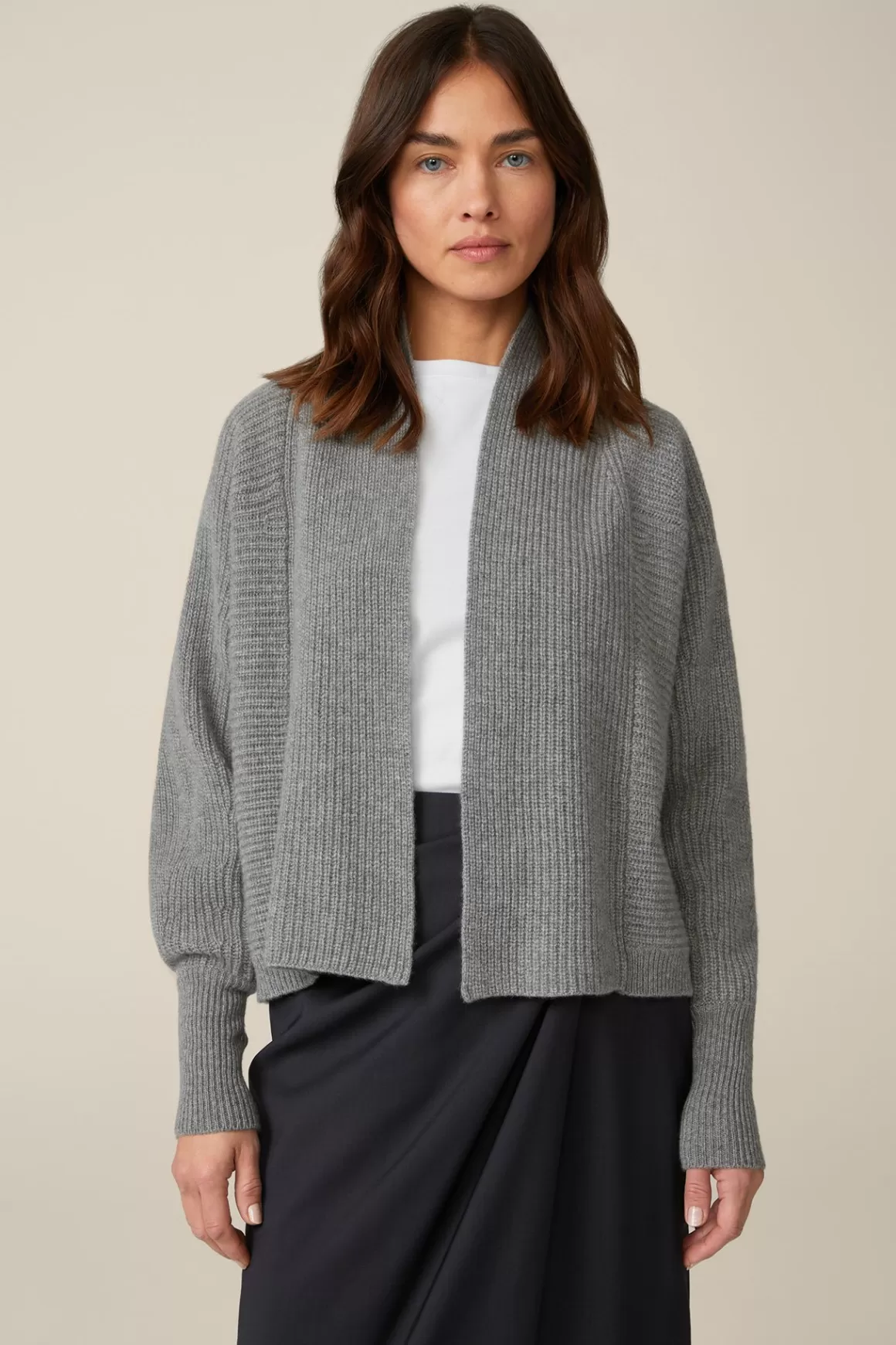 Cashmere Cardigan In Grey Melange<Windsor Store