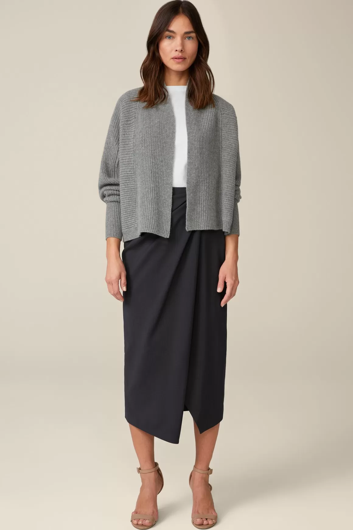 Cashmere Cardigan In Grey Melange<Windsor Store