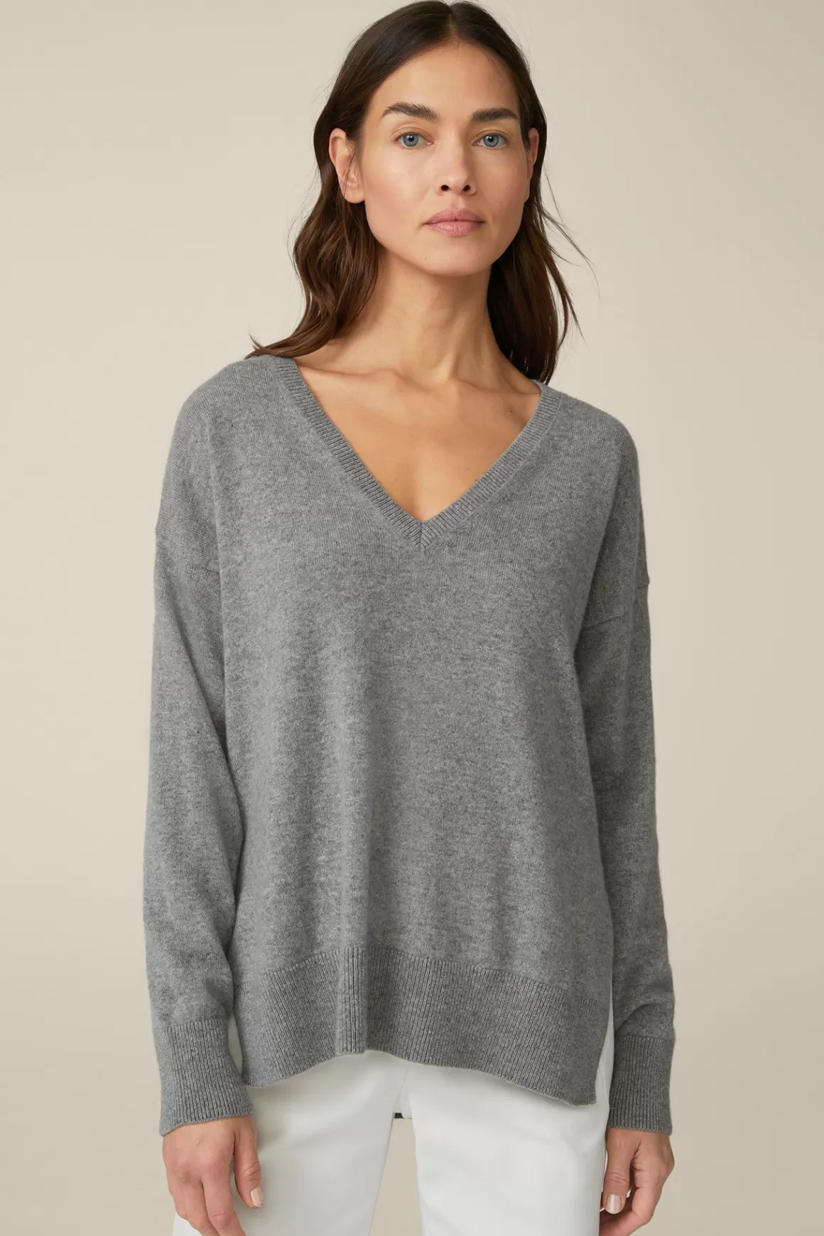 Cashmere Pullover In Grey Melange<Windsor Outlet