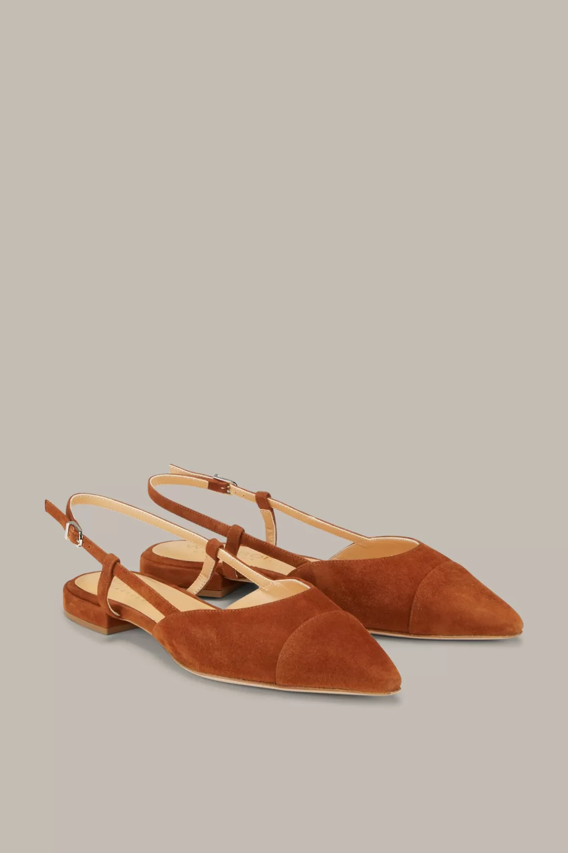 Cognac Slingbacks In Goatskin Suede By Unutzer<Windsor Flash Sale