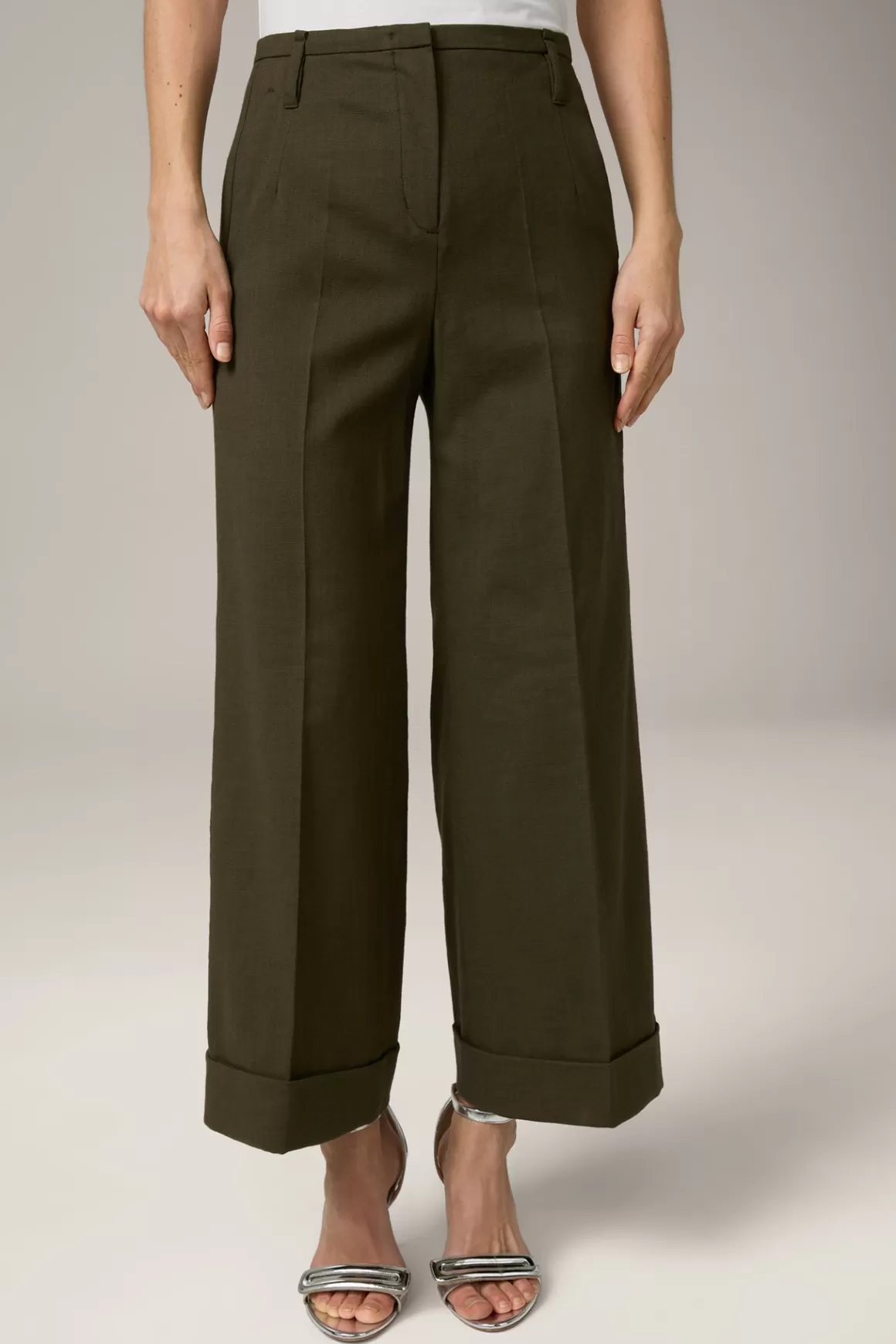 Cotton Blend Culottes In Olive<Windsor Hot