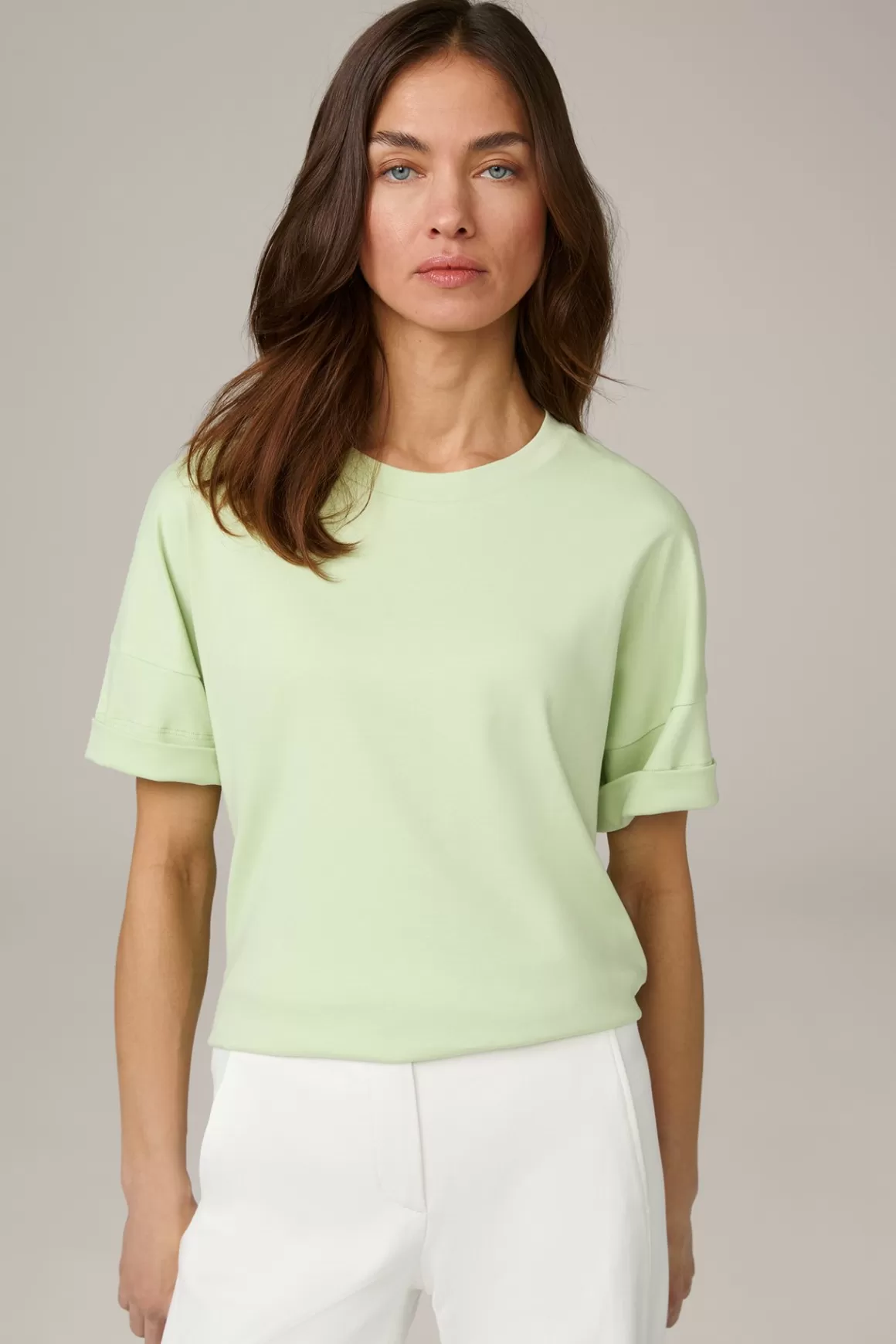 Cotton Interlock Half-Sleeve Shirt In Light Green<Windsor Online