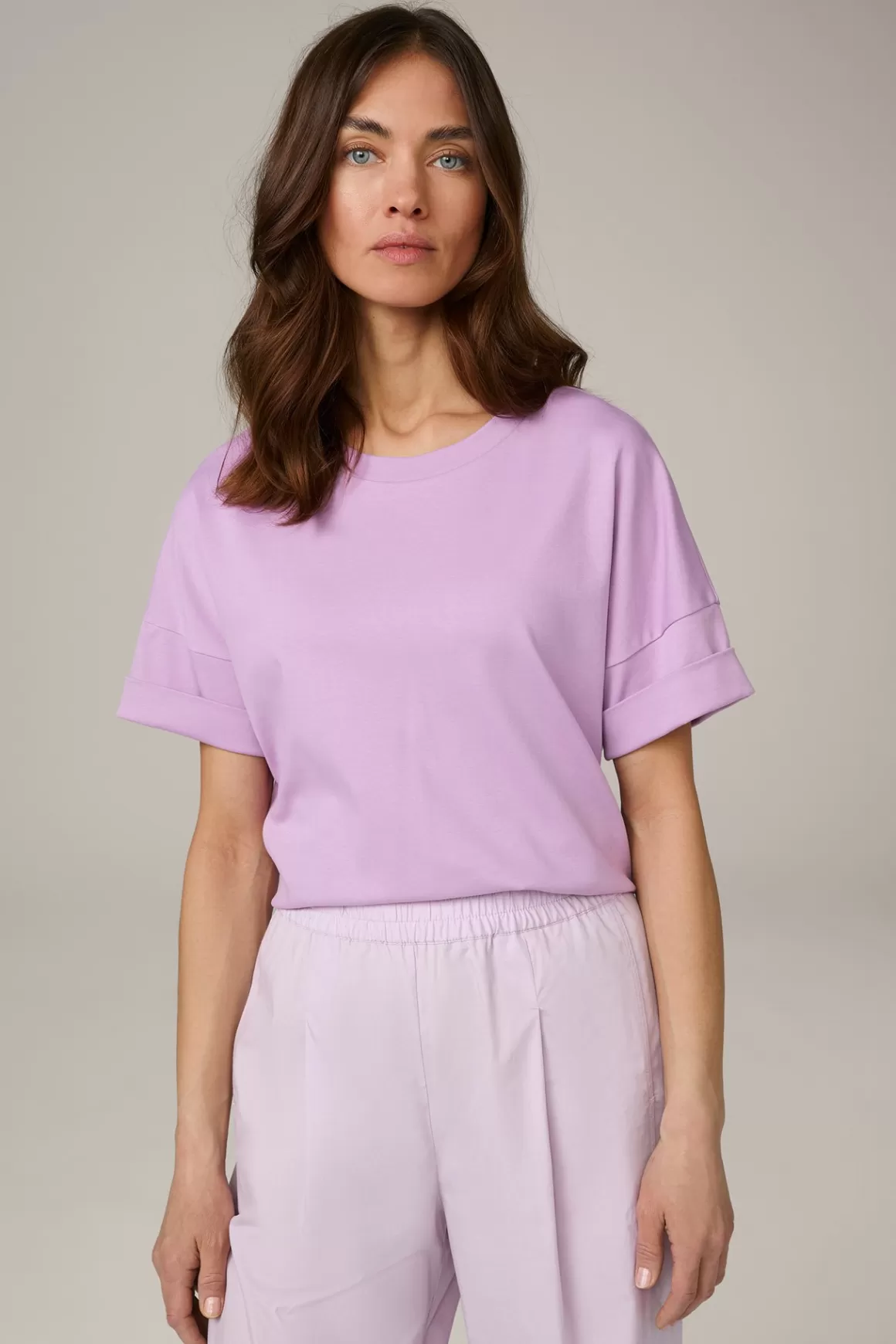 Cotton Interlock Half-Sleeve Shirt In Lilac<Windsor Clearance