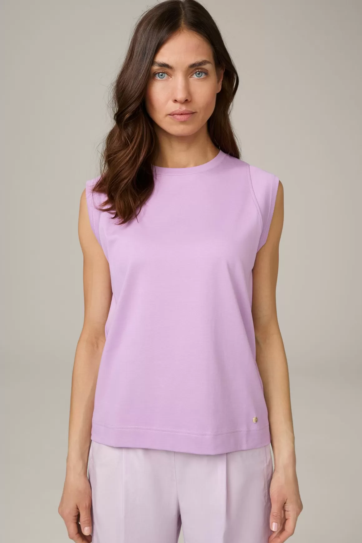 Cotton Interlock Shirt With Cap Sleeves In Lilac<Windsor Flash Sale