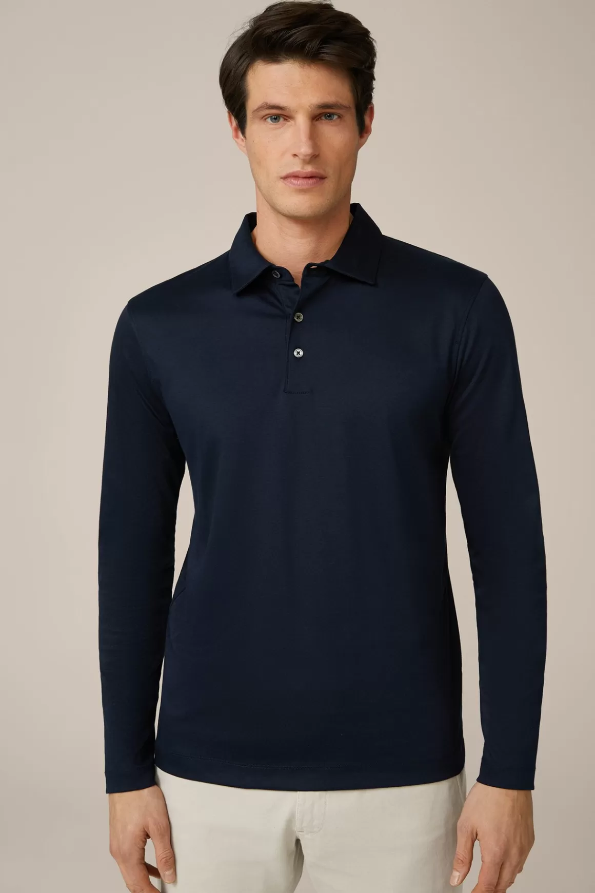 Cotton Long-Sleeved Shirt In Navy<Windsor Hot