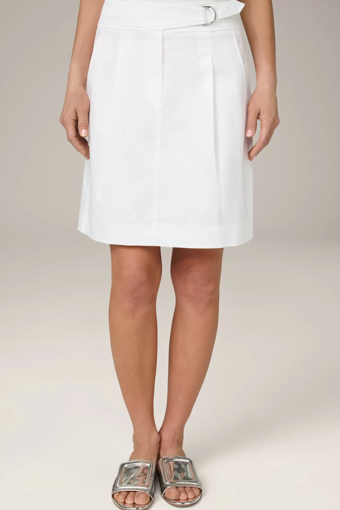 Cotton Satin Mini Skirt In White<Windsor Best Sale