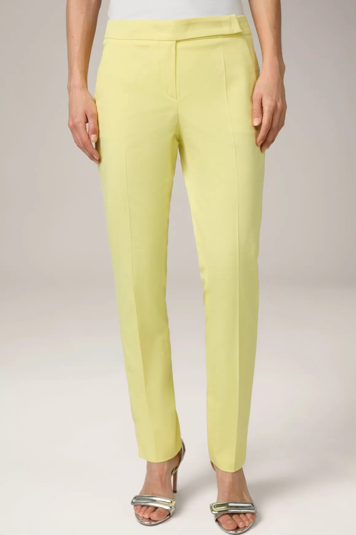 Cotton Satin Trousers In Yellow<Windsor Cheap