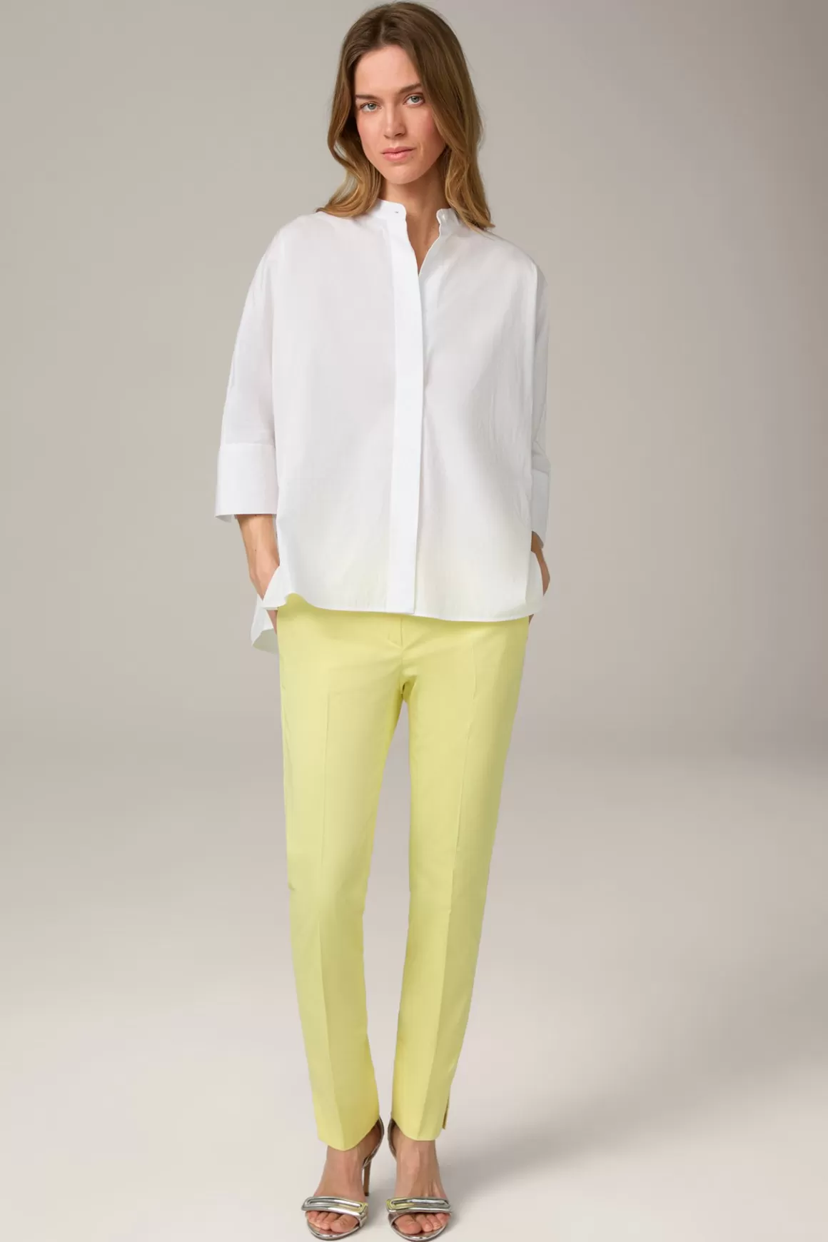 Cotton Satin Trousers In Yellow<Windsor Cheap