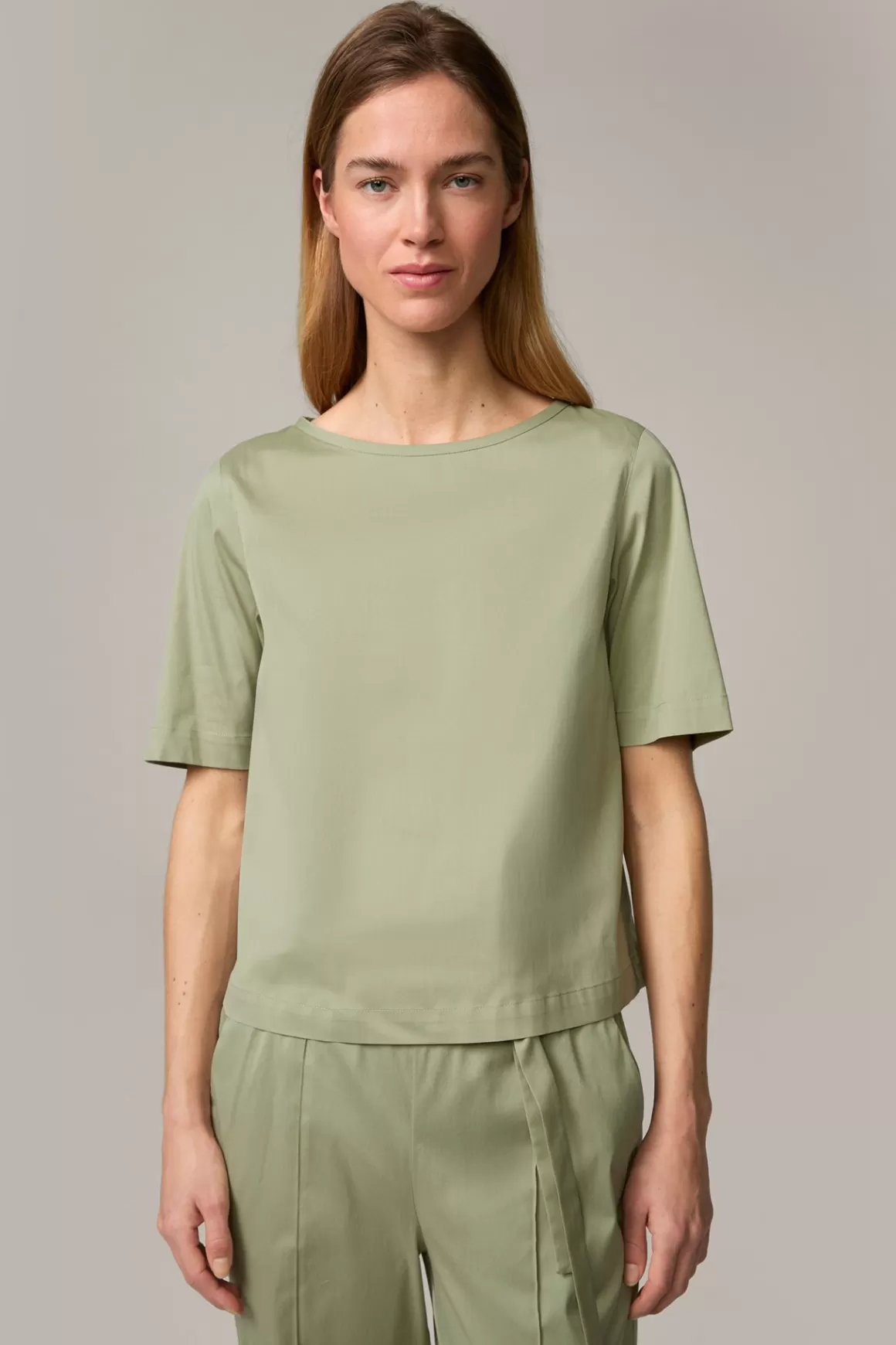 Cotton Stretch Blouse In Sage<Windsor Flash Sale