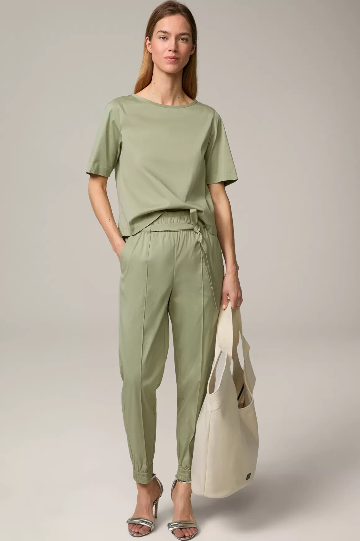 Cotton Stretch Blouse In Sage<Windsor Flash Sale