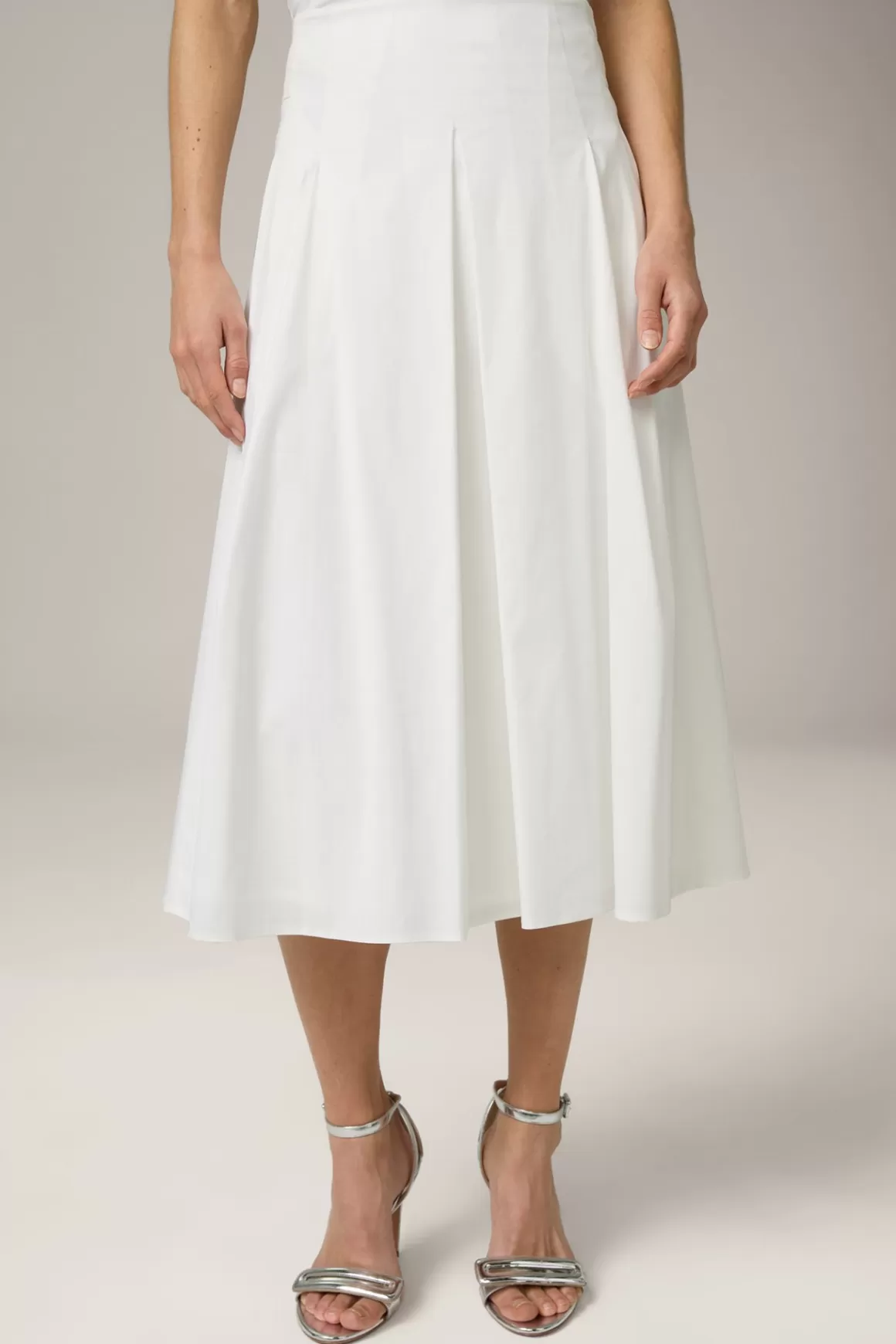 Cotton Stretch Midi Skirt In Ecru<Windsor Best Sale