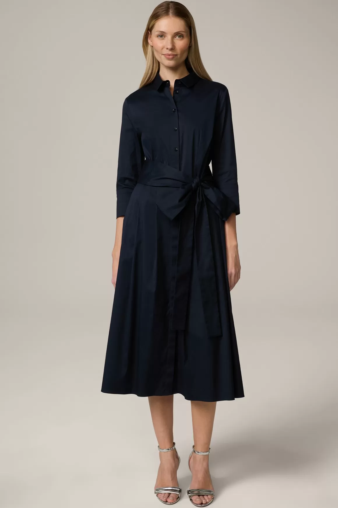 Cotton Stretch Shirt Dress In Navy<Windsor Best Sale