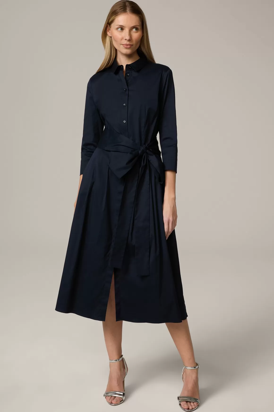 Cotton Stretch Shirt Dress In Navy<Windsor Best Sale