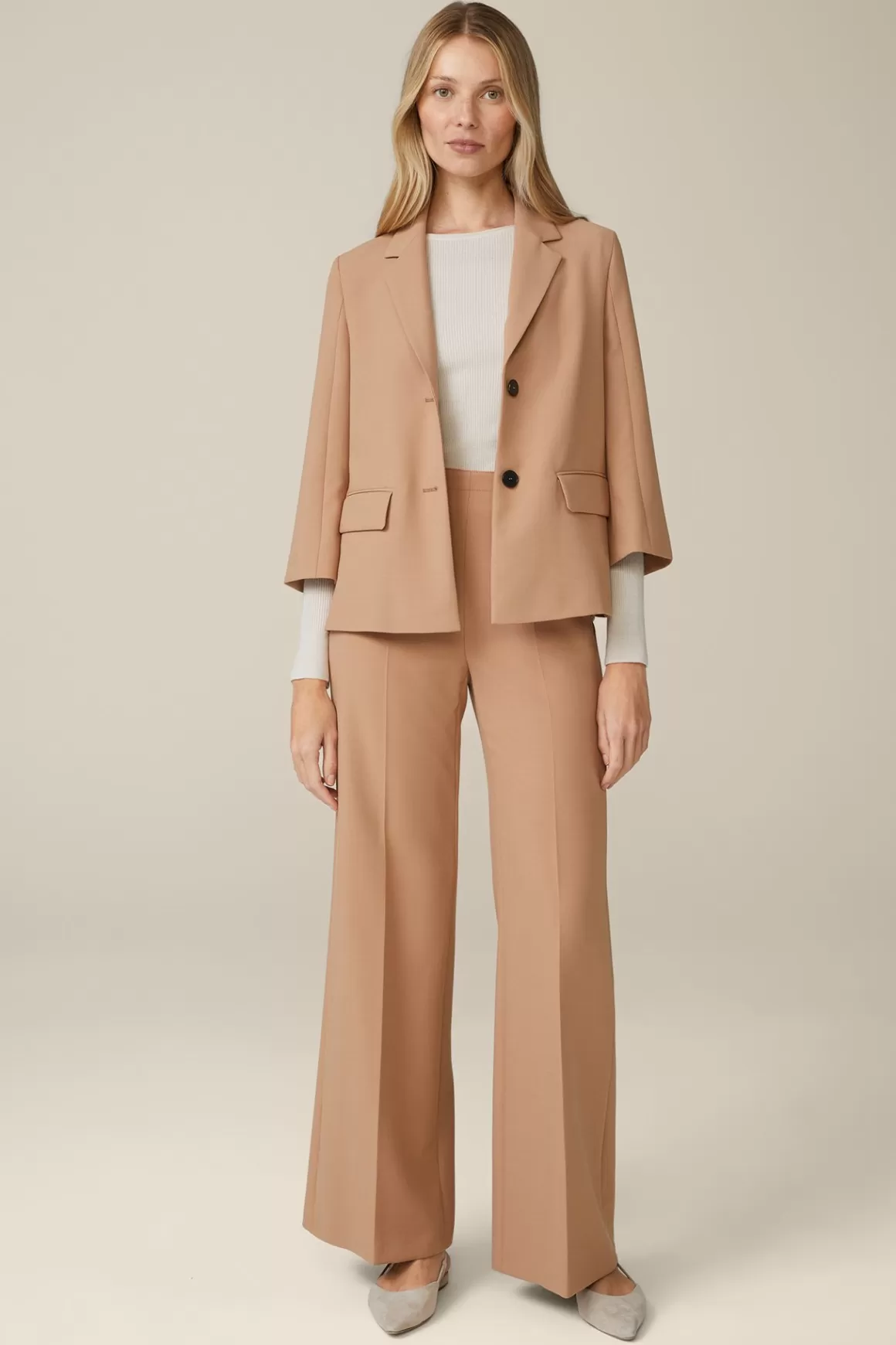 Crepe Blazer Jacket In Camel<Windsor Outlet