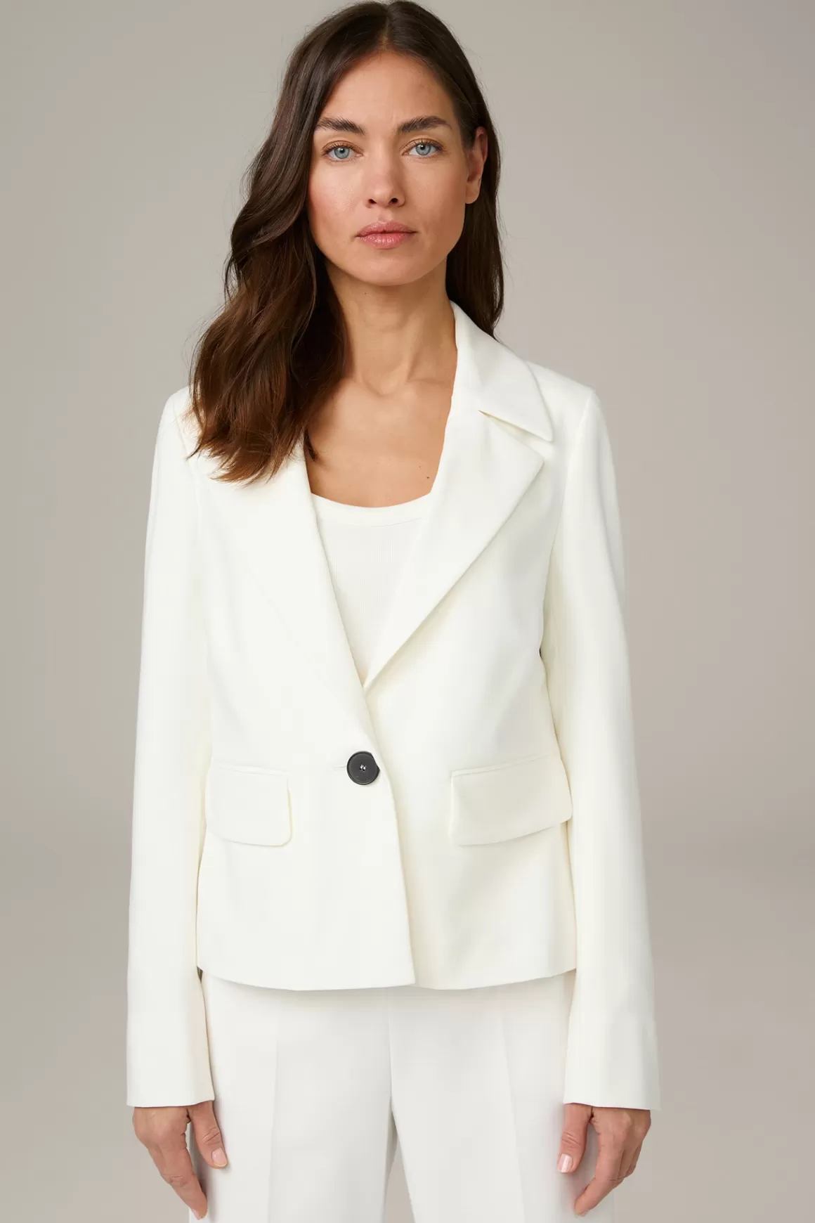 Crepe Blazer Jacket In Ecru<Windsor Fashion