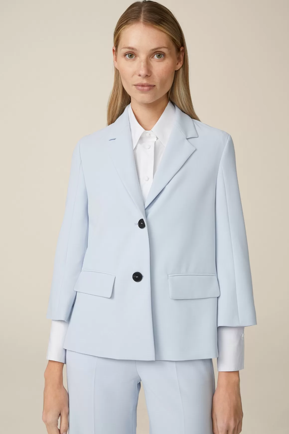 Crepe Blazer Jacket In Light Blue<Windsor Best