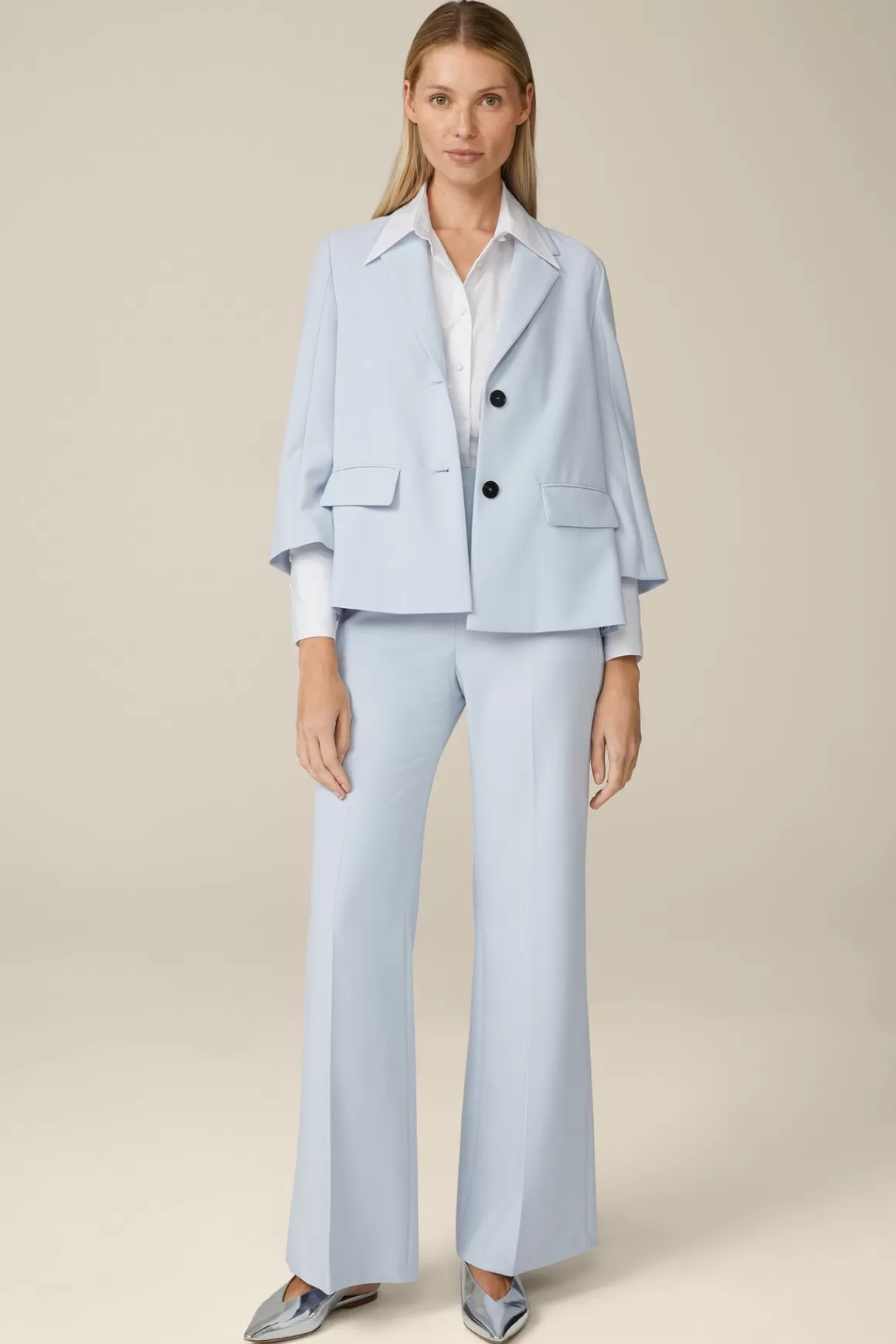 Crepe Blazer Jacket In Light Blue<Windsor Best