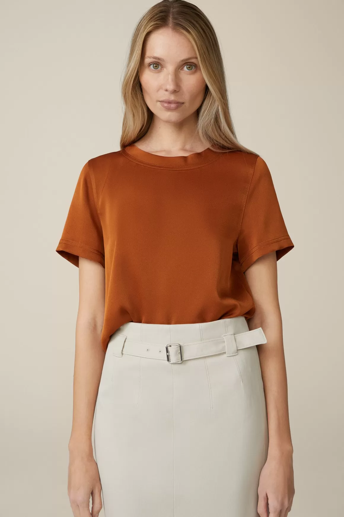 Crepe Blouse Shirt In Copper<Windsor Hot