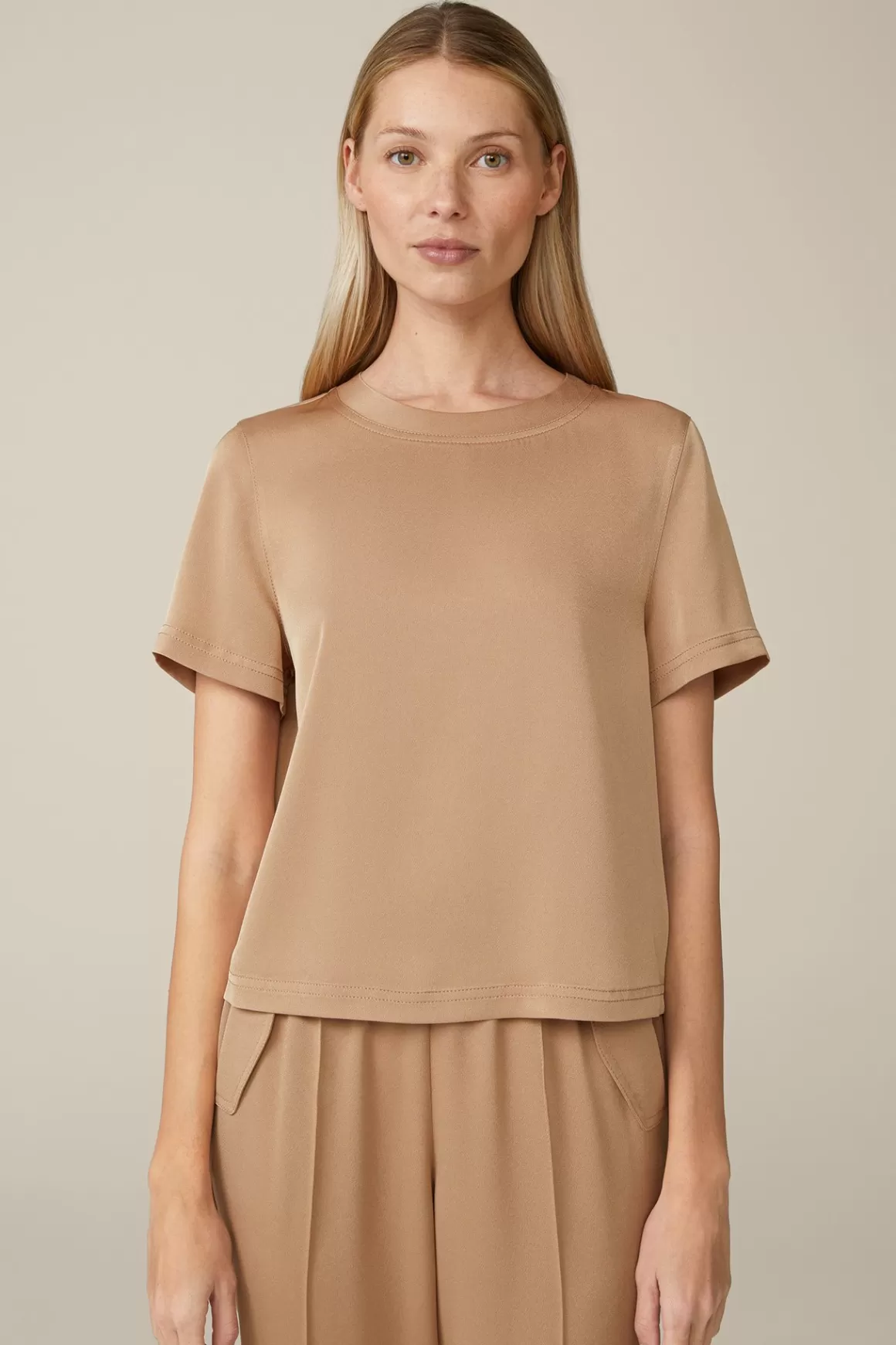 Crepe Blouse-Style Shirt In Camel<Windsor Online