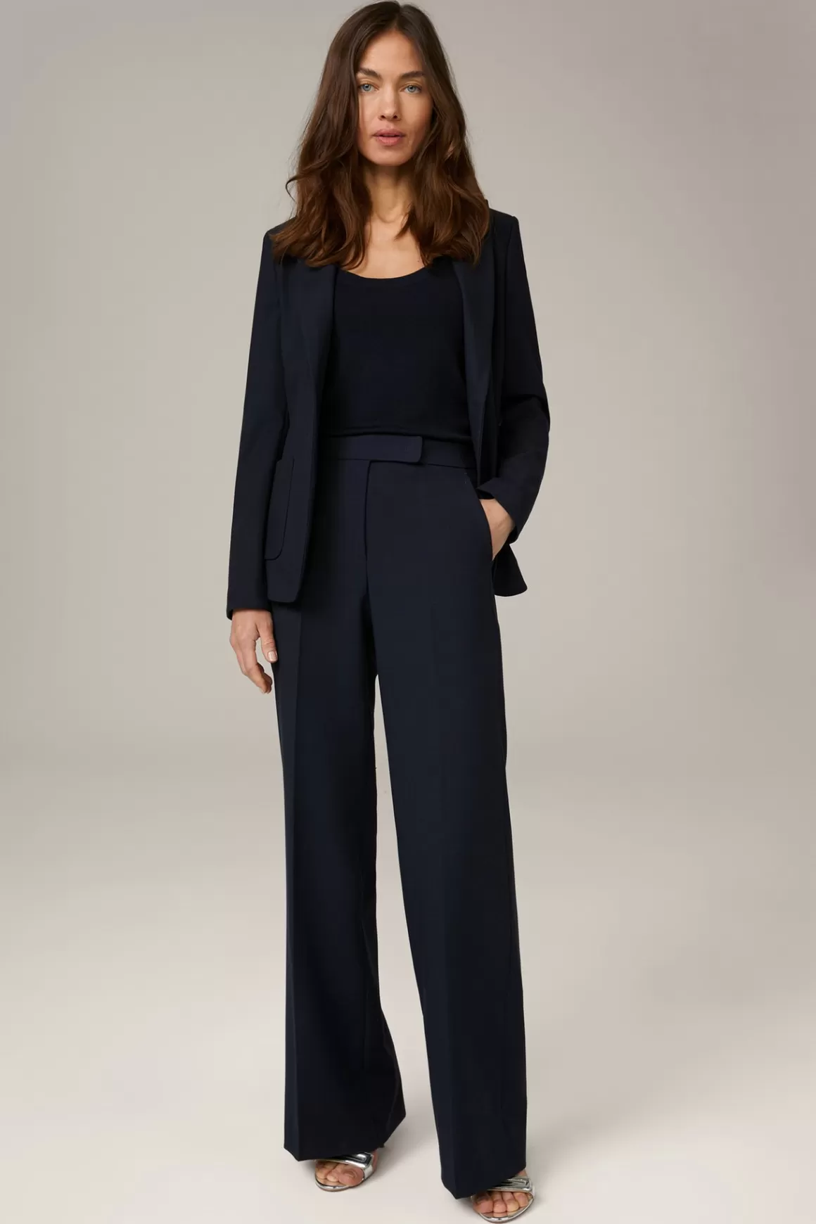 Crepe Marlene Trousers In Navy<Windsor Sale