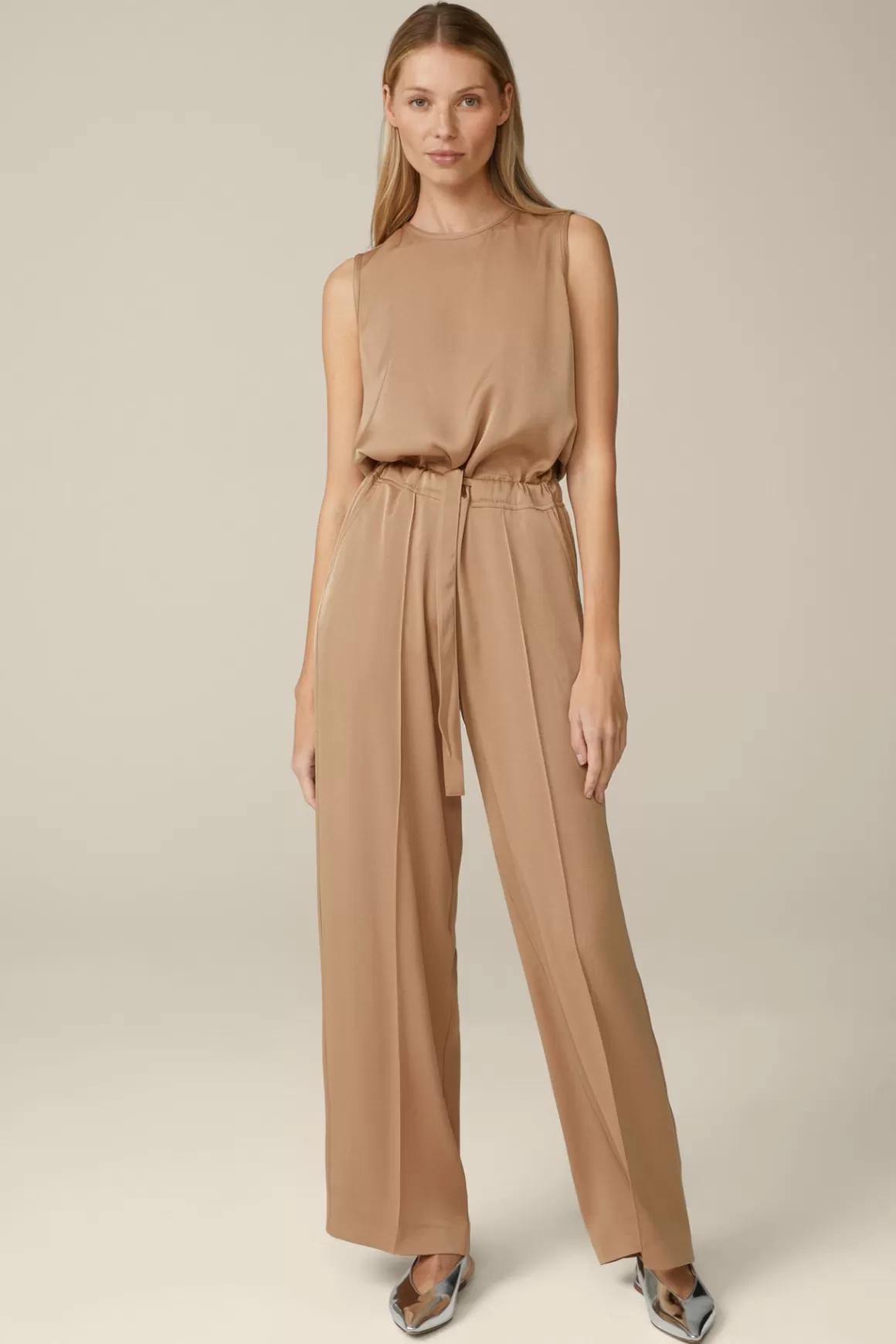 Crepe Overalls In Camel<Windsor Online