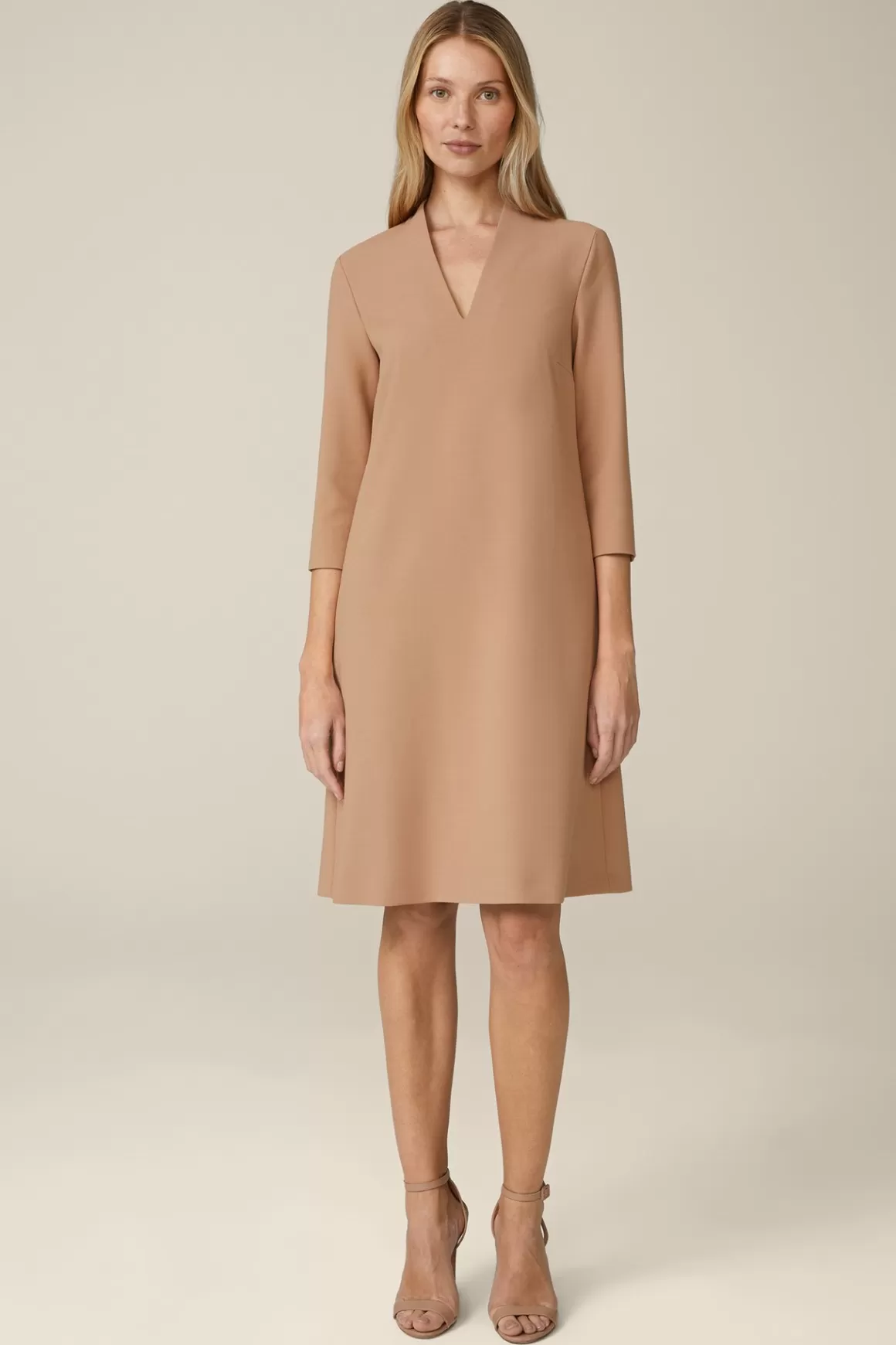 Crepe Shift Dress In Camel<Windsor Store