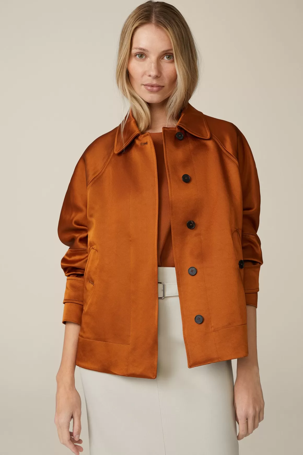 Duchesse Satin Cape Jacket In Copper<Windsor Store