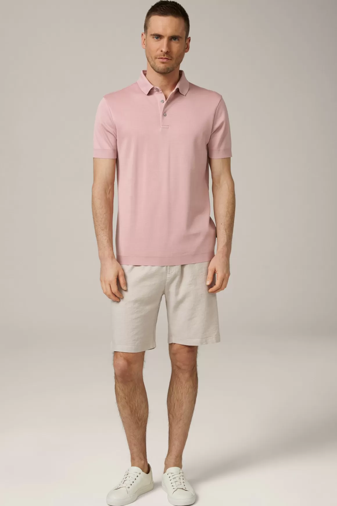 Floro Cotton Polo Shirt In Dusty Pink<Windsor New