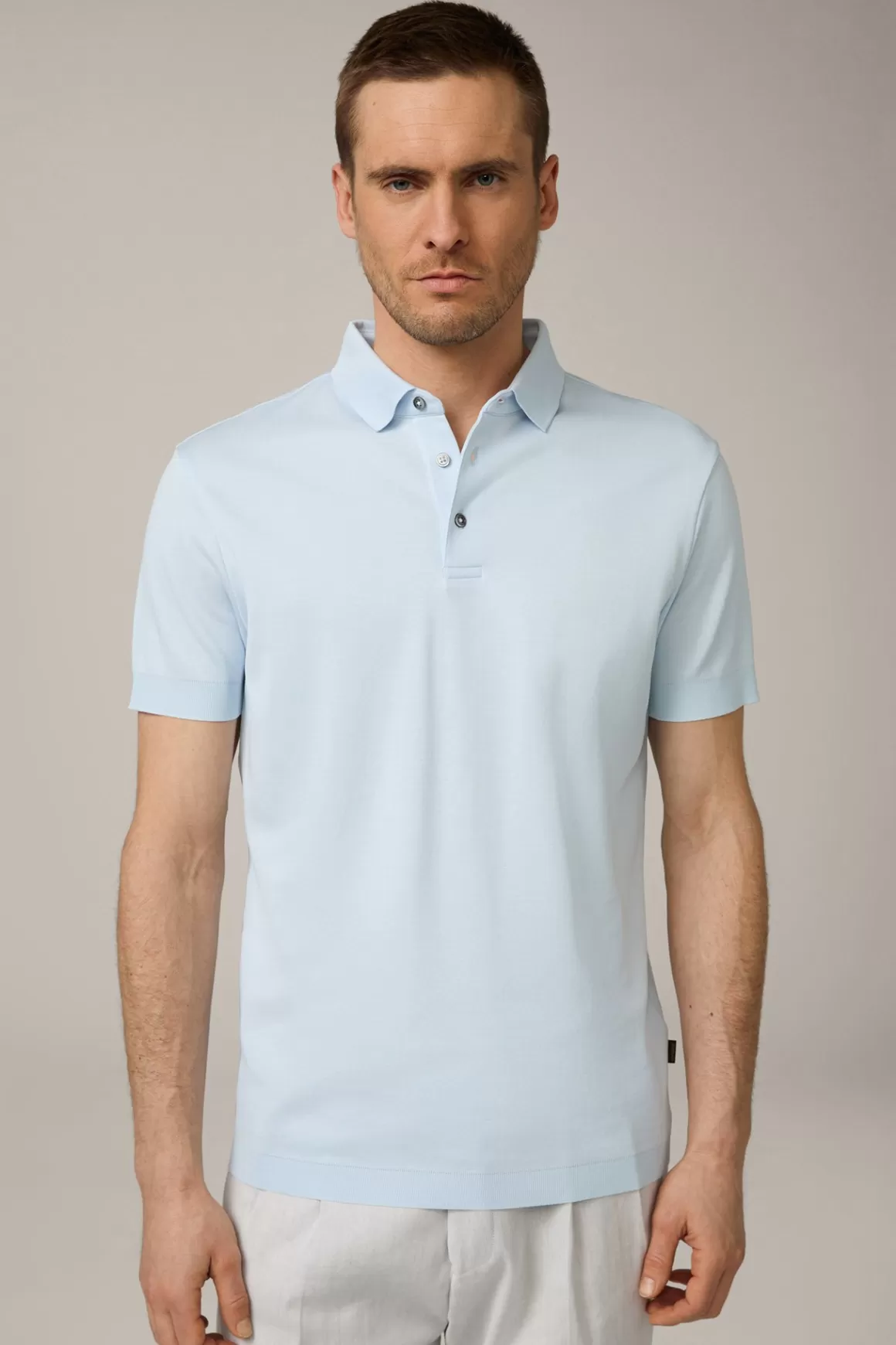 Floro Cotton Polo Shirt In Light Blue Petrol<Windsor Fashion