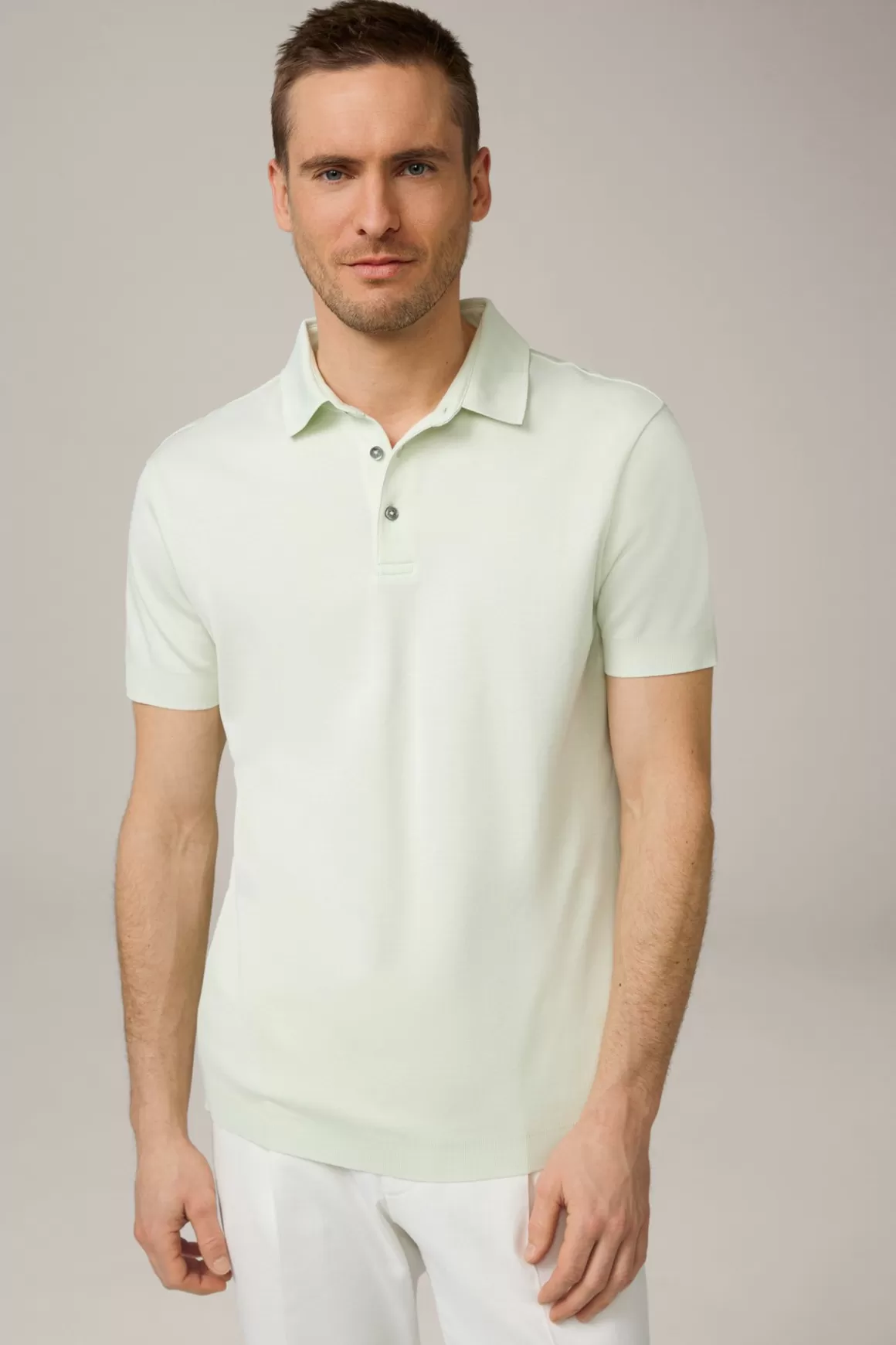 Floro Cotton Polo Shirt In Light Green<Windsor Flash Sale