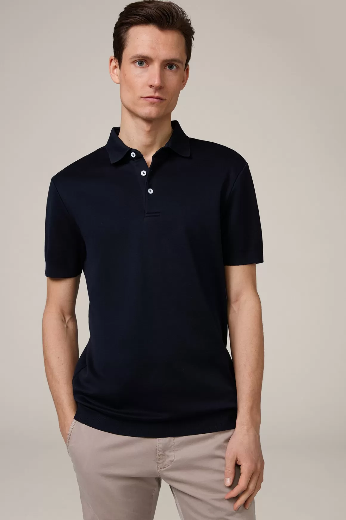 Floro Cotton Polo Shirt In Navy<Windsor Flash Sale