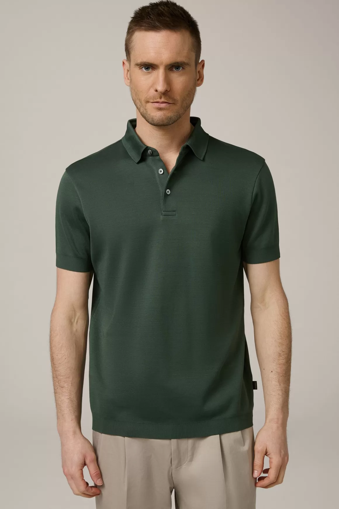 Floro Cotton Polo Shirt In Petrol Dark Green<Windsor Best