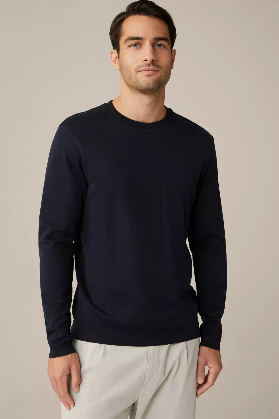 Frido Cotton Long-Sleeved Shirt In Navy<Windsor Outlet