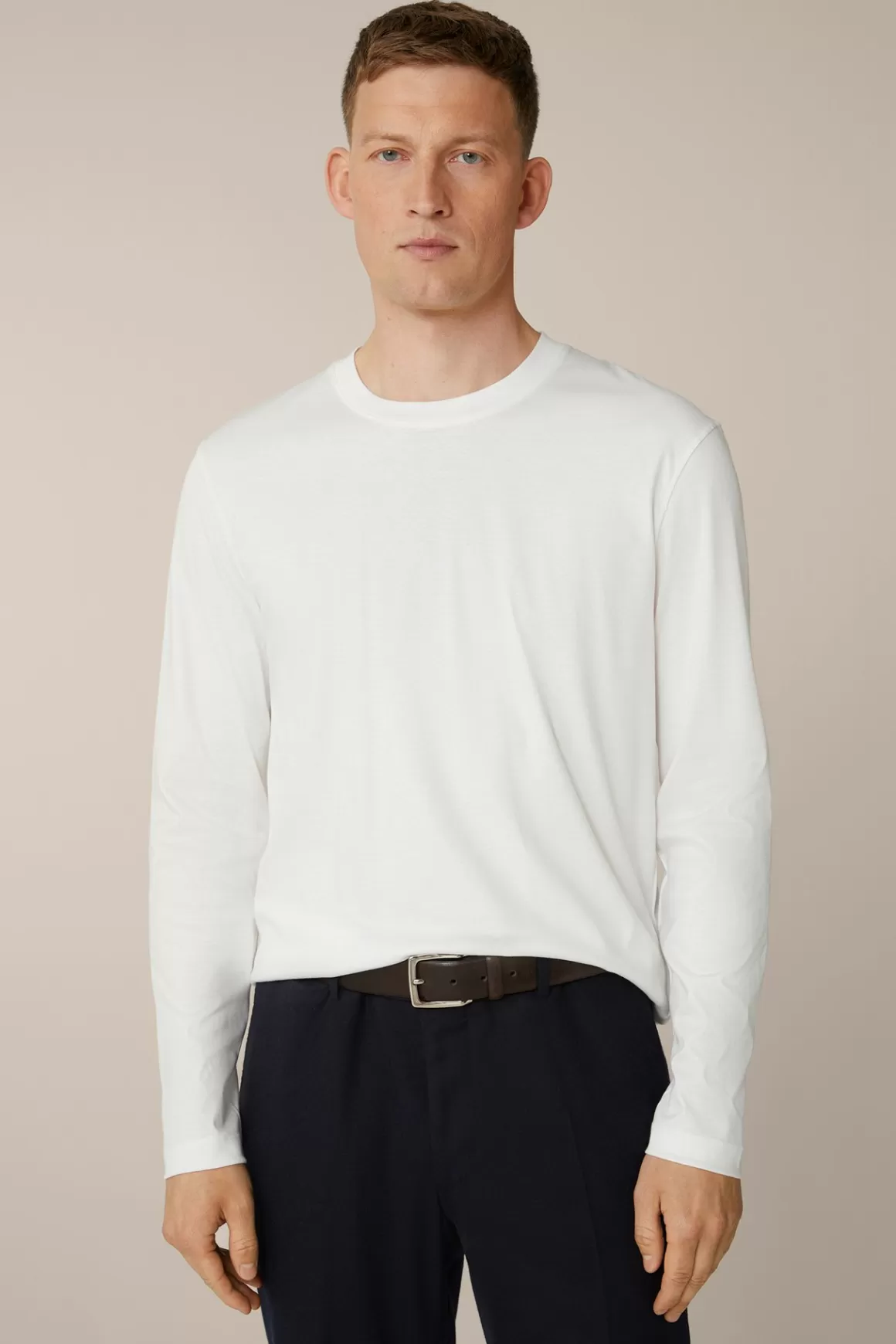 Gabriello Cotton Long-Sleeved Shirt In White<Windsor Discount