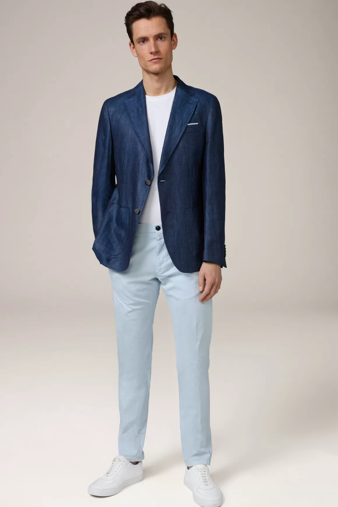 Giro Herringbone Linen Jacket In Blue<Windsor Online