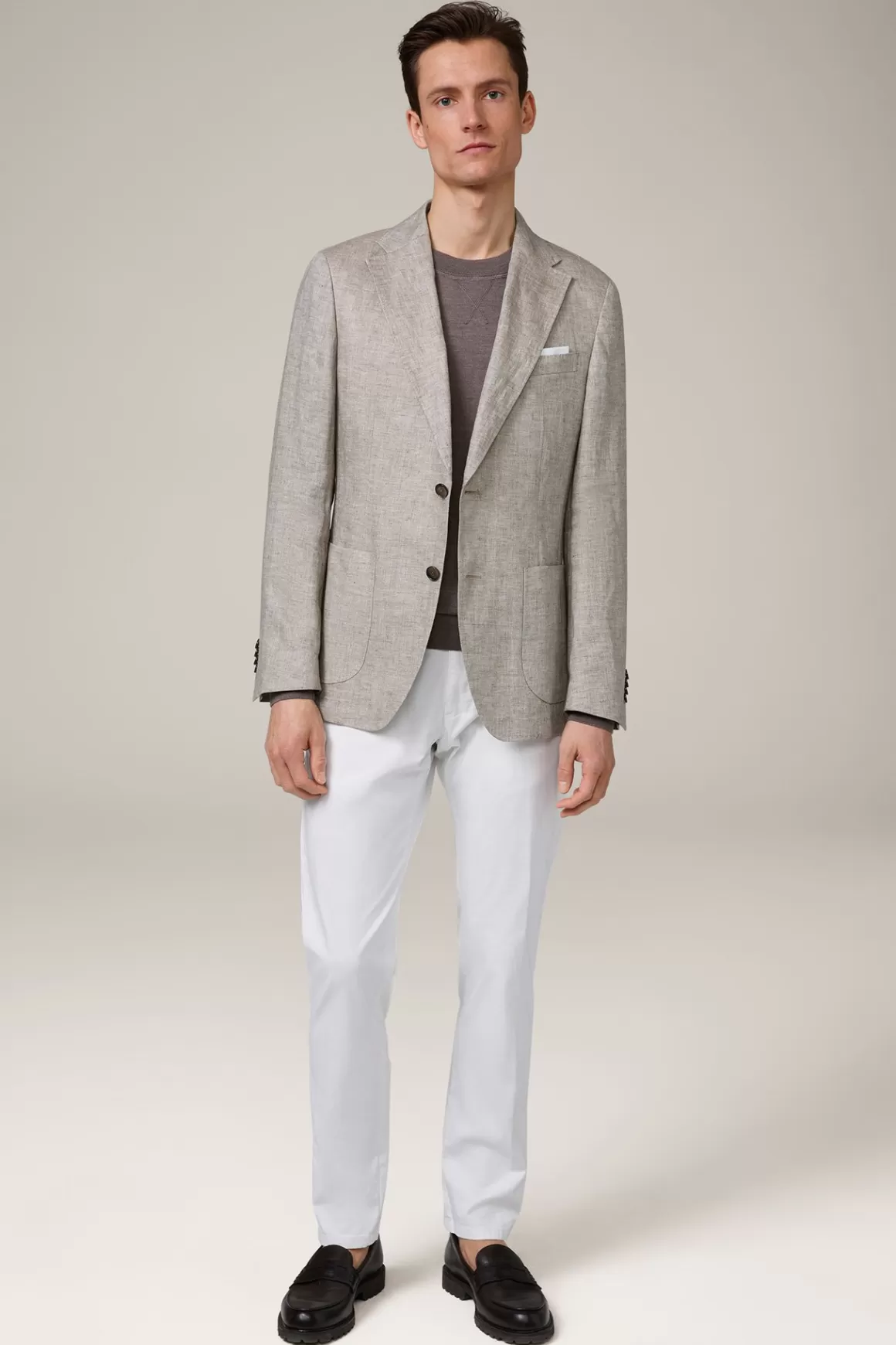 Giro Herringbone Linen Jacket In Brown<Windsor Flash Sale