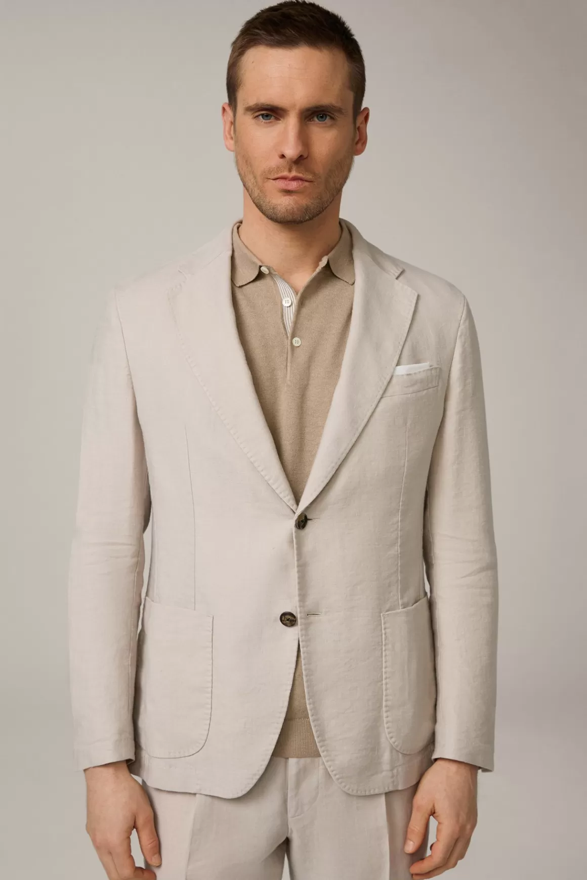 Giro Linen Blend Modular Jacket In Beige<Windsor Online