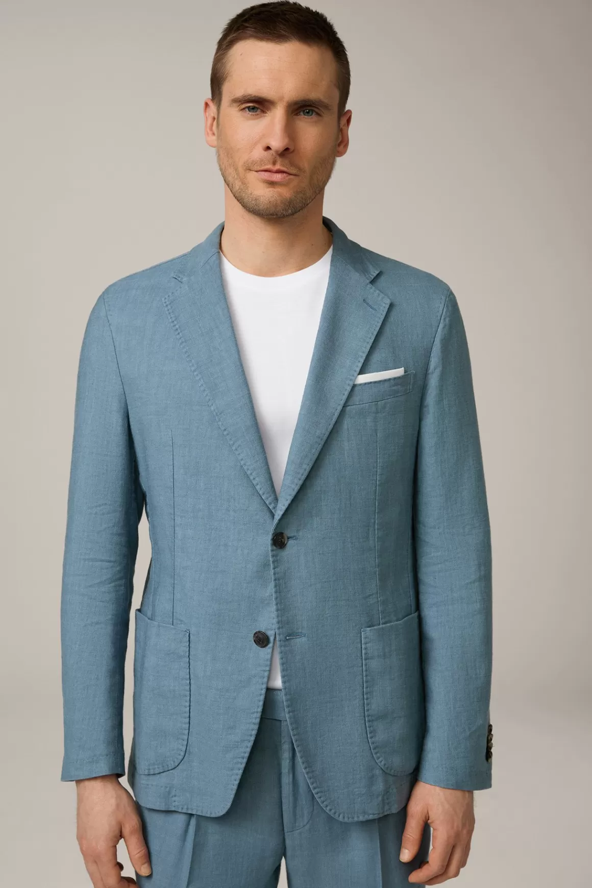 Giro Linen Blend Modular Jacket In Light Blue<Windsor Clearance