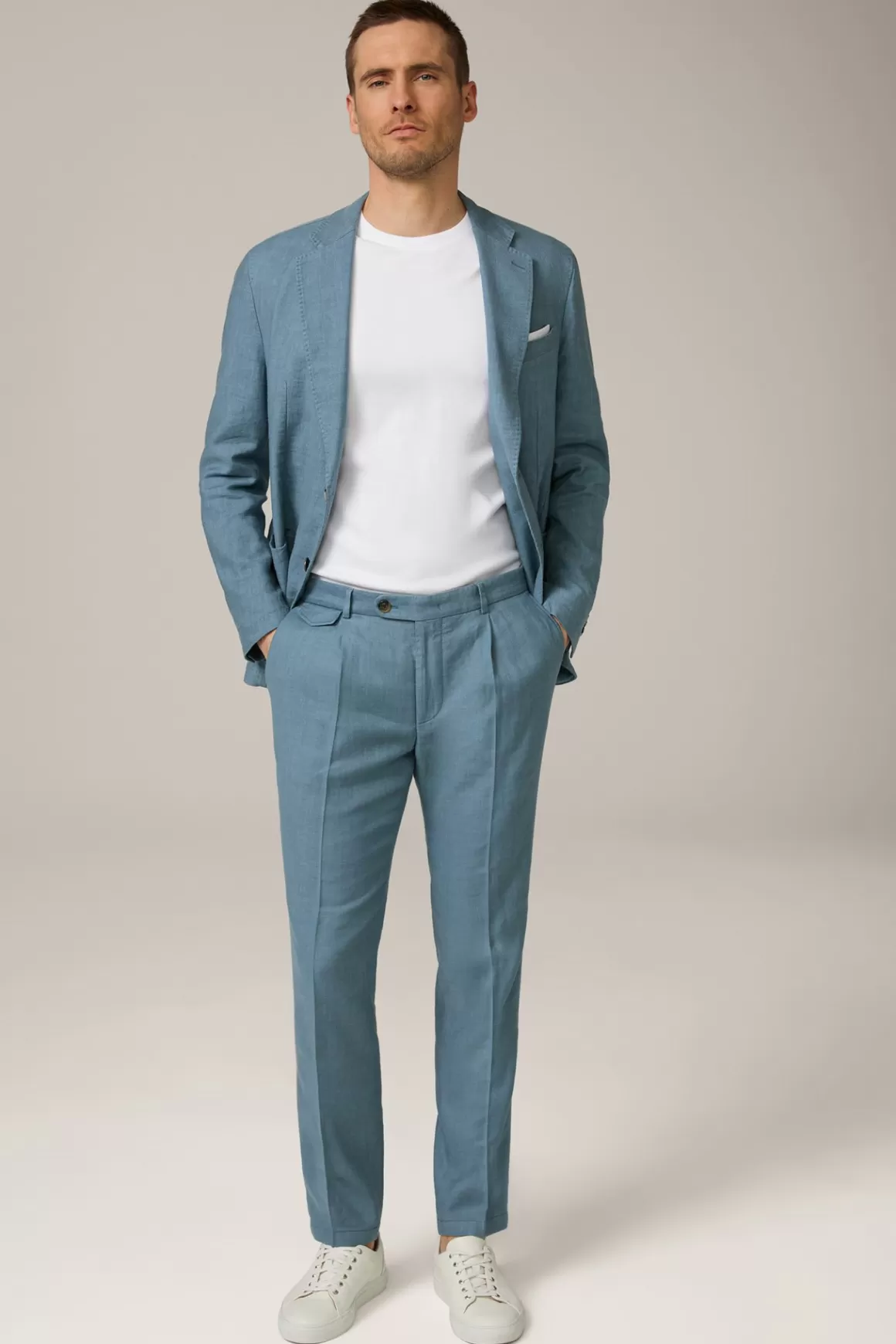 Giro Linen Blend Modular Jacket In Light Blue<Windsor Clearance