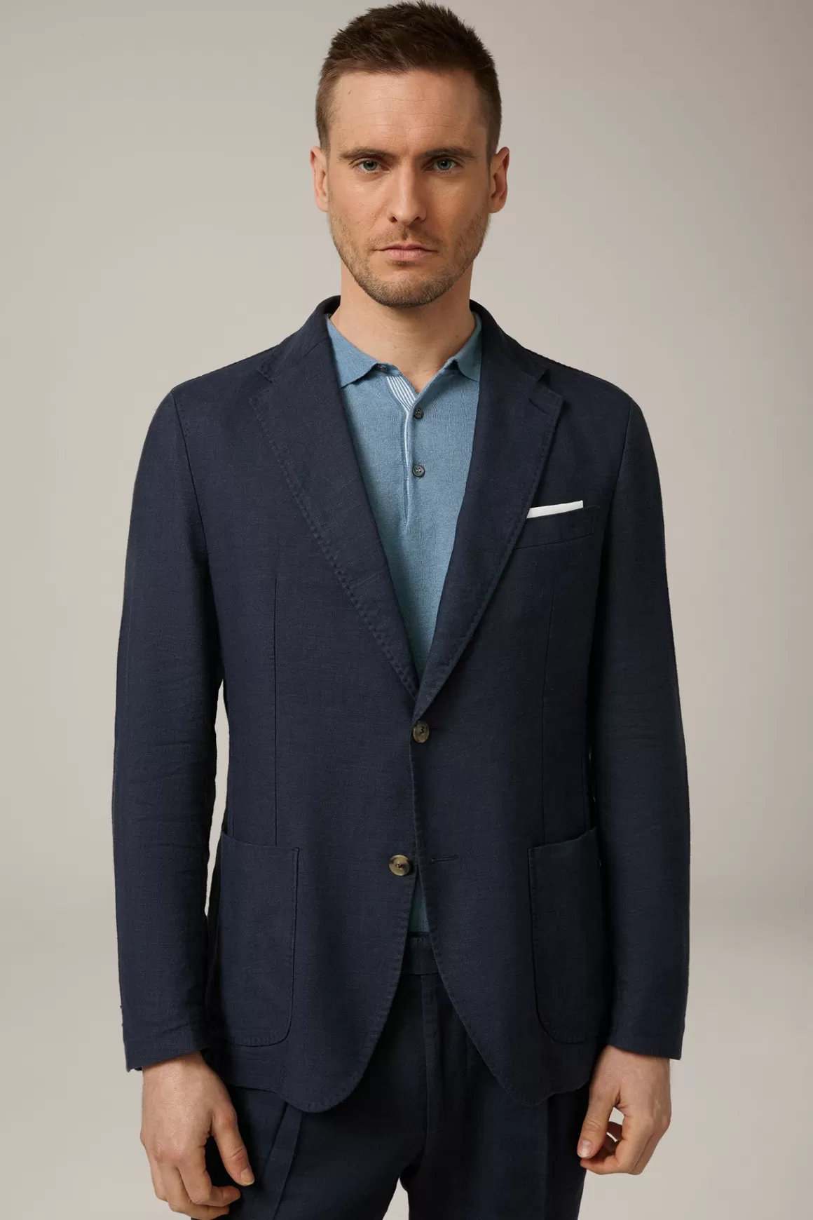 Giro Linen Blend Modular Jacket In Navy<Windsor Cheap