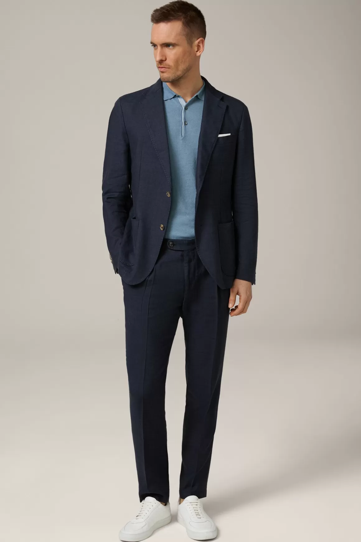 Giro Linen Blend Modular Jacket In Navy<Windsor Cheap