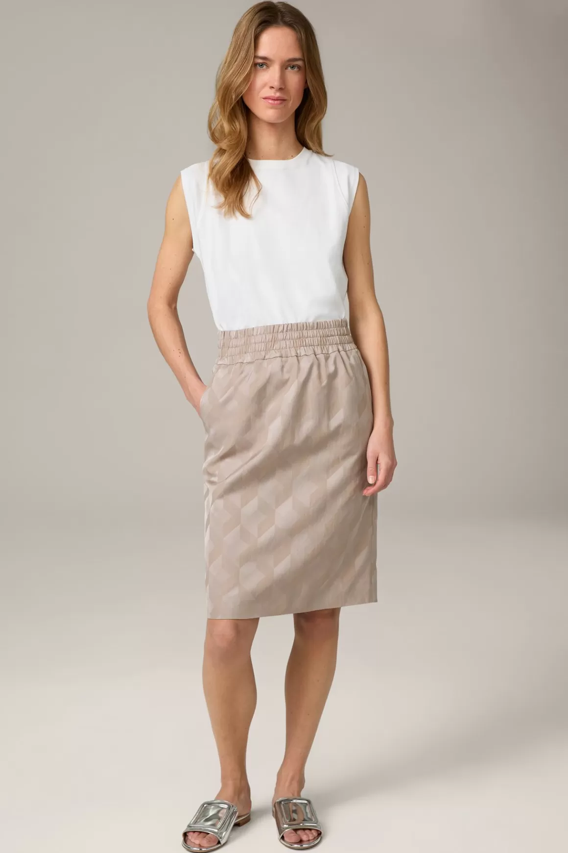 Jacquard Skirt In Taupe<Windsor Clearance