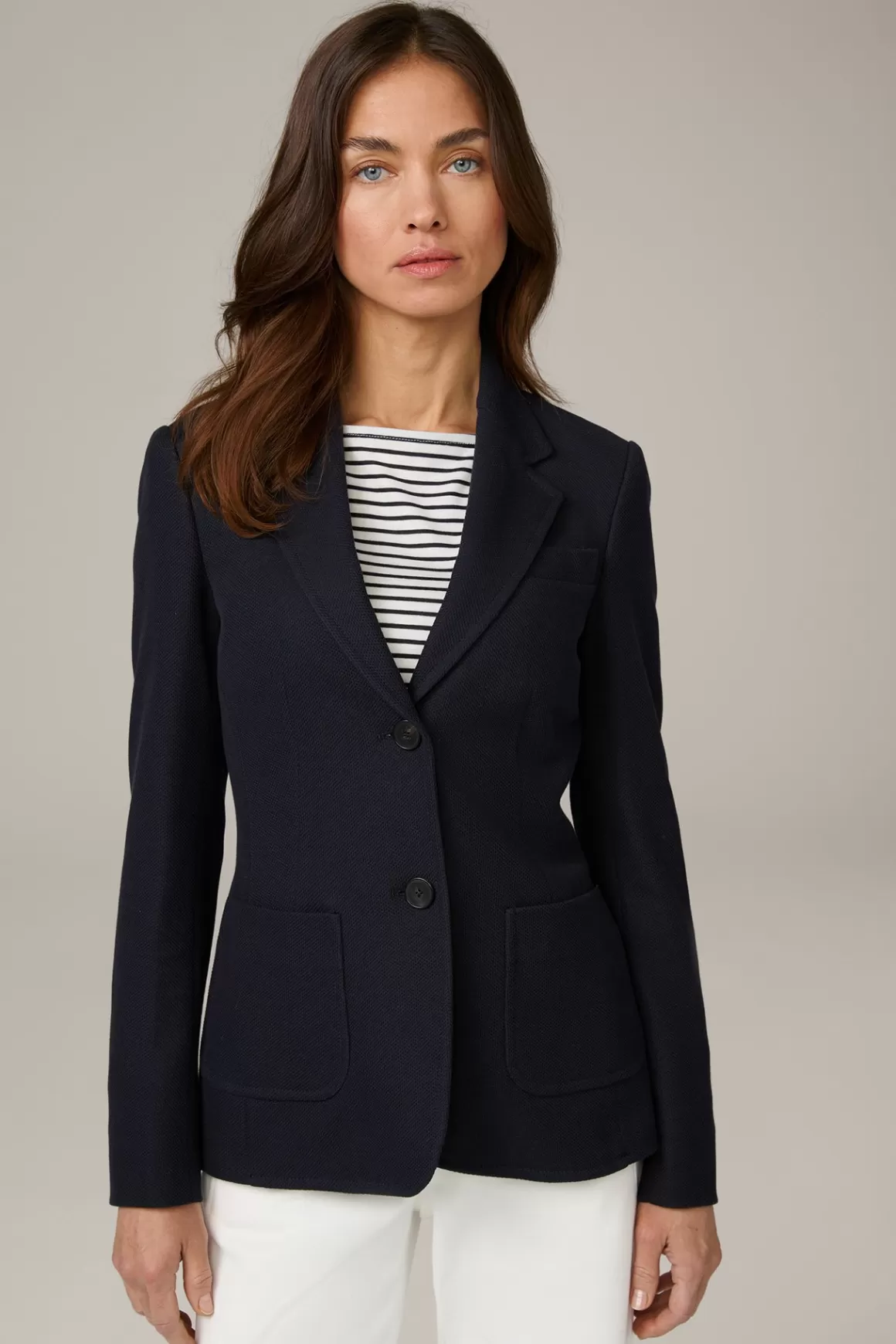 Jersey Pique Blazer In Navy<Windsor Fashion