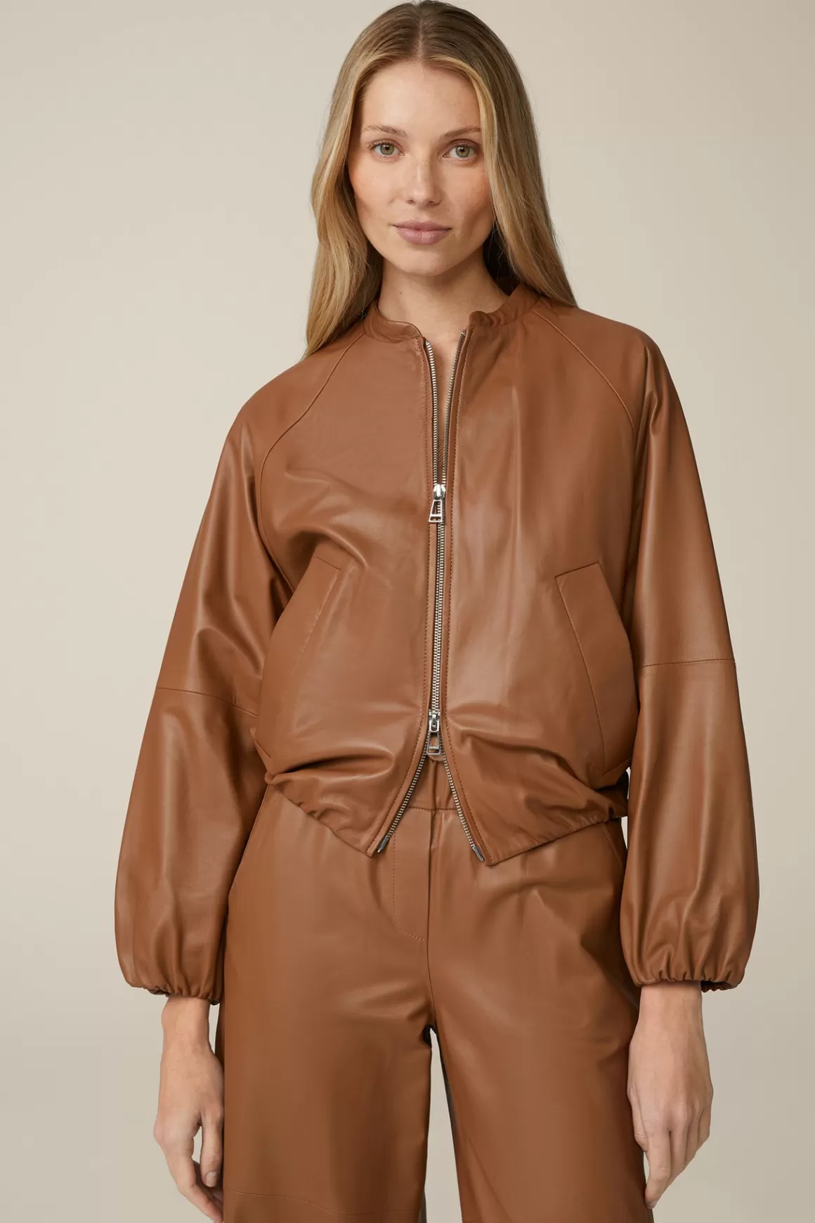 Lamb Nappa Leather Blouson In Cognac<Windsor Store